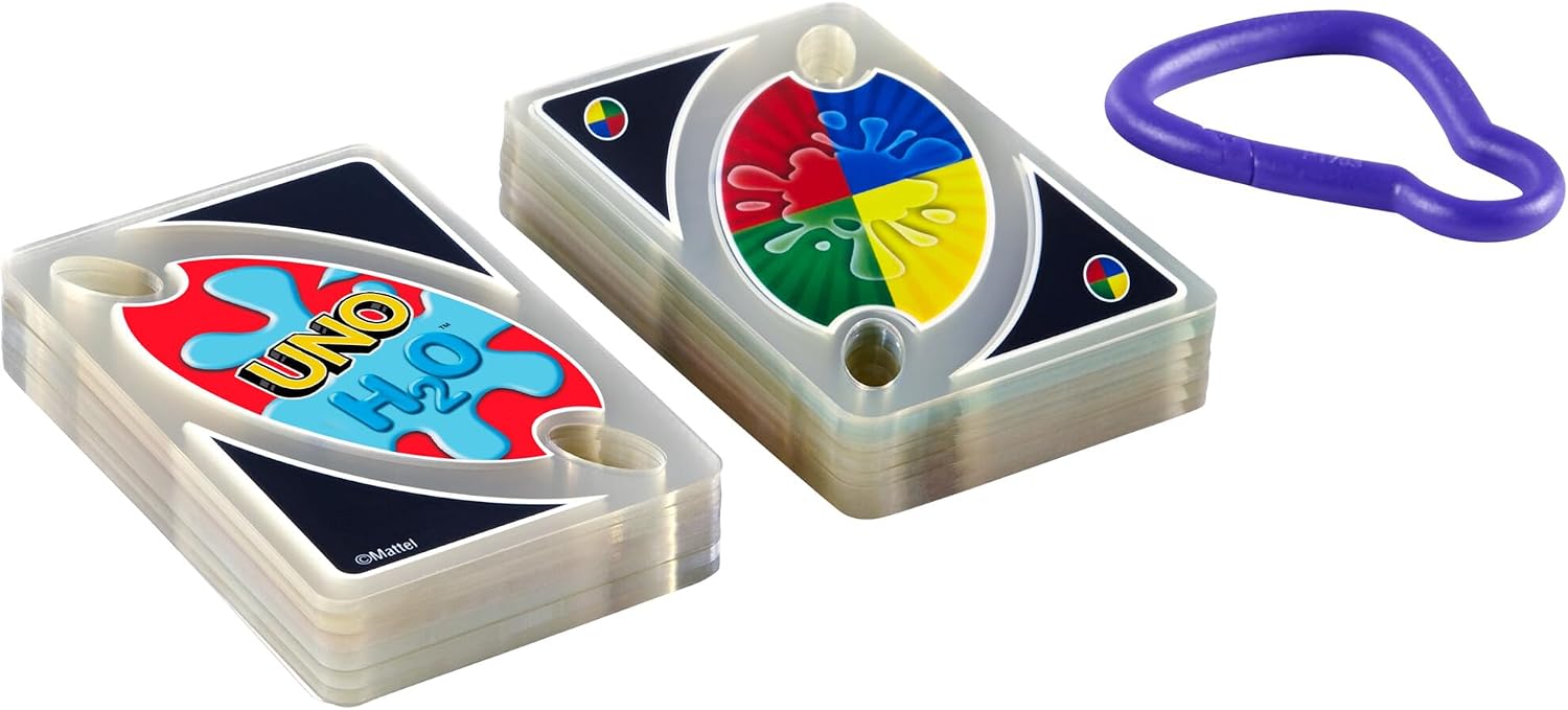 Detalle de Mattel Games UNO H2O to Go: Water‑Resistant UNO for Travel and Outdoors