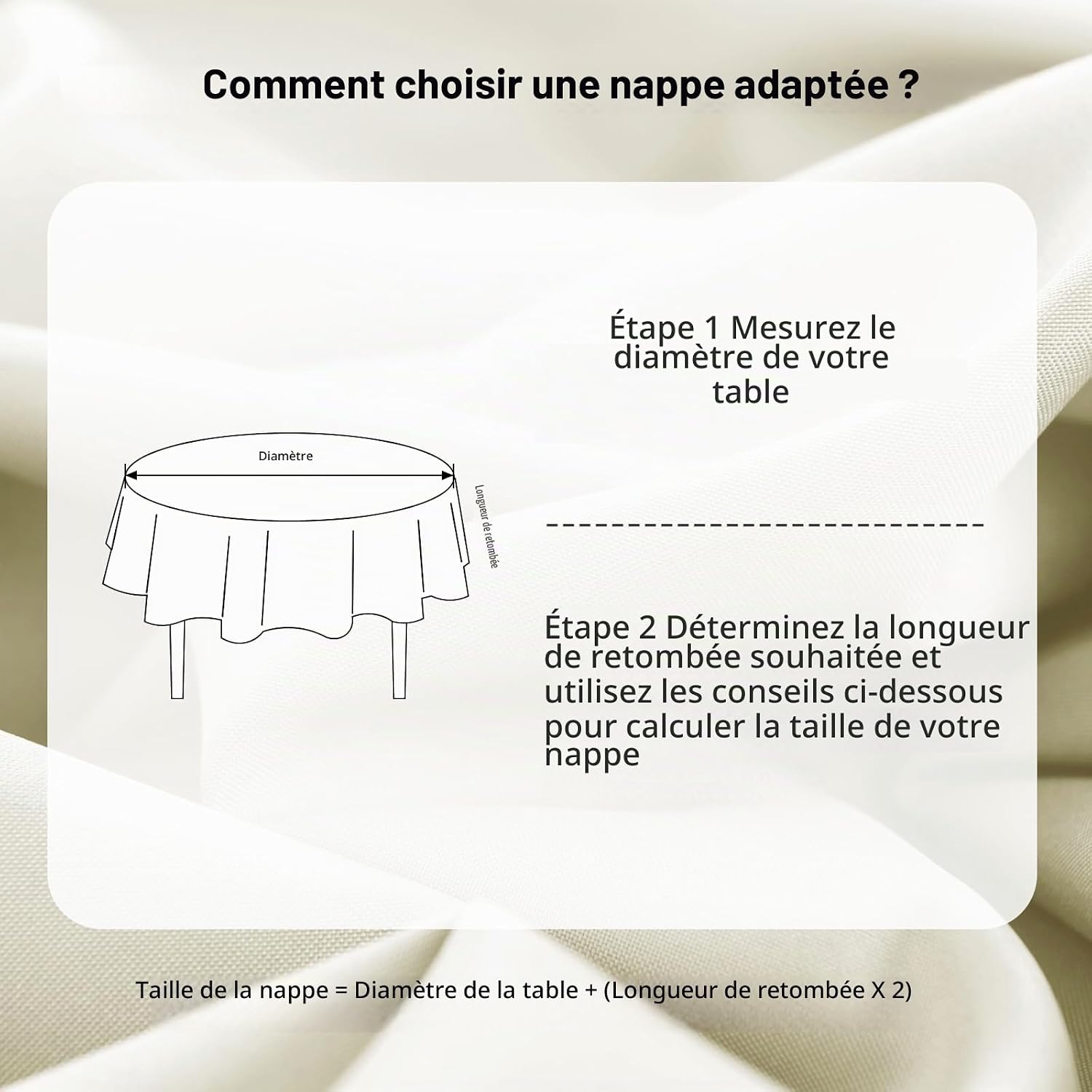 Detalle 1 de DWCN DWEU-YZBPWN-71-43 rond tafelkleed van polyester, champagne, 180 cm