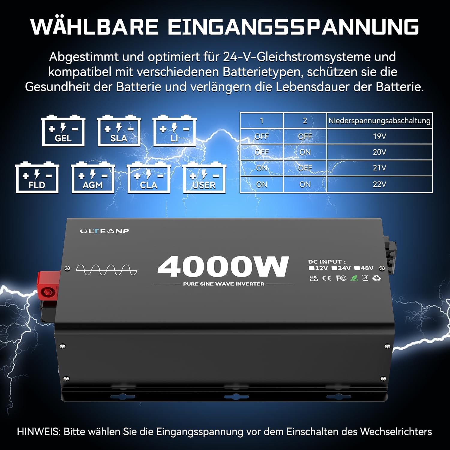 Thumbnail 4 de OLTEANP 4000W Inversor onda sinusoidal pura