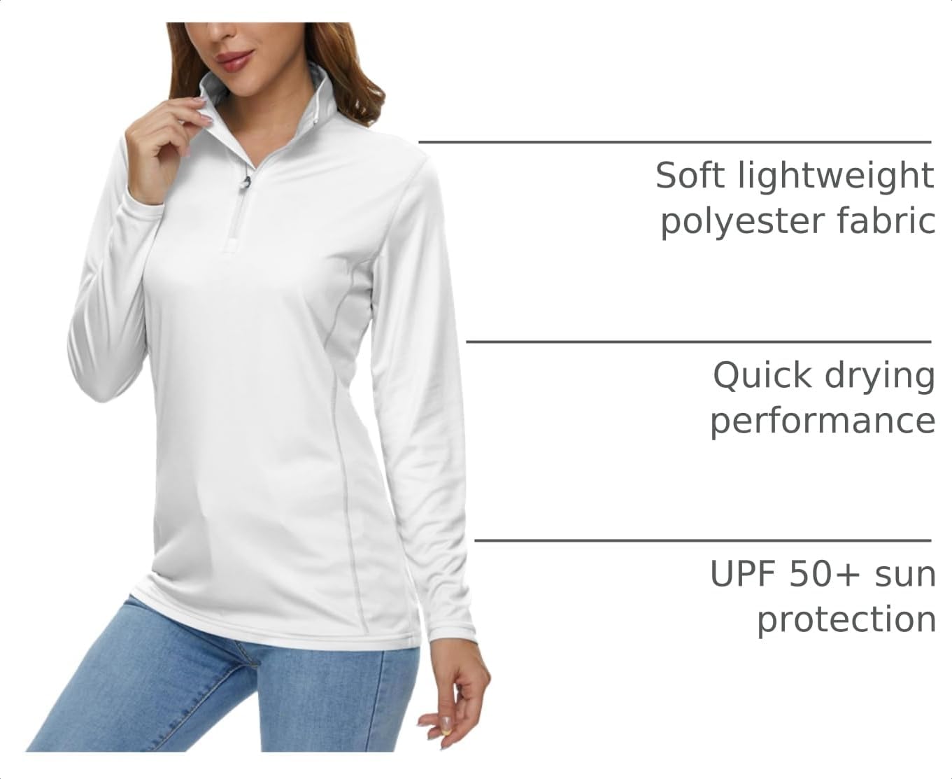 Detalle 2 de MAGCOMSEN Women's Long Sleeve 1/4 Zip UPF50+ Sun Protection Shirt