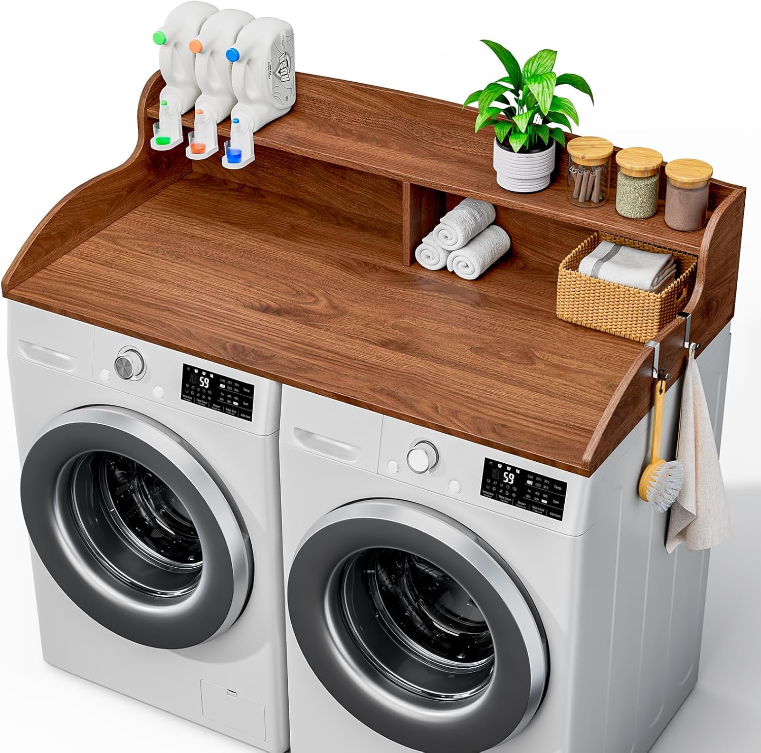Detalle de Erjiacun laundry table01 2-Tier Washer Dryer Countertop with Raised Edge