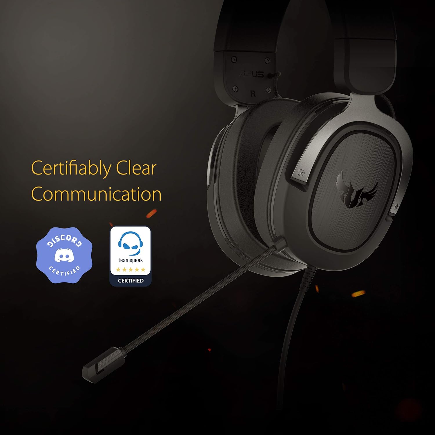 Detalle de Casque gaming ASUS TUF Gaming H3 Gun Metal avec surround virtuel 7.1