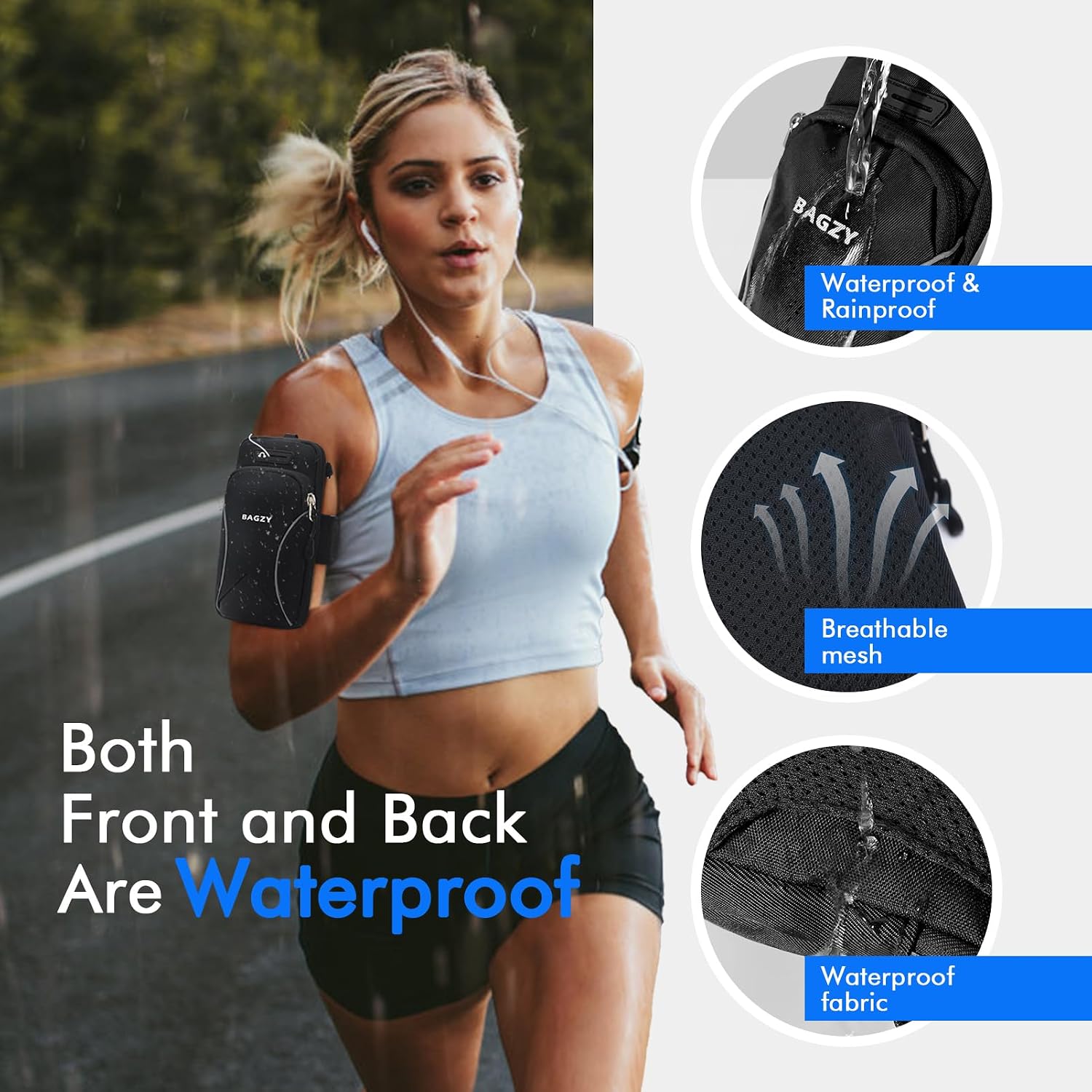 Thumbnail 3 de BAGZY Sports Phone Armband Case, 18 x 9 x 2 cm, Reflective Nylon