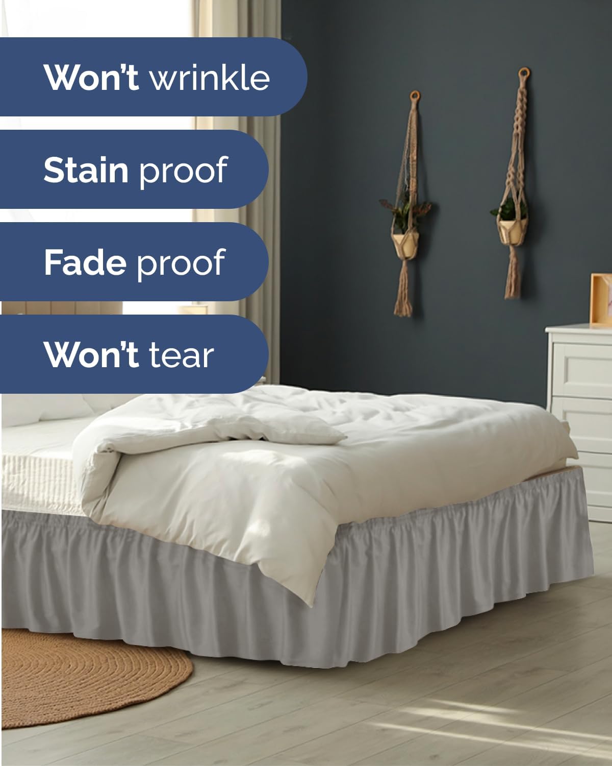 Detalle 1 de CGK Unlimited King dust ruffle bed skirt