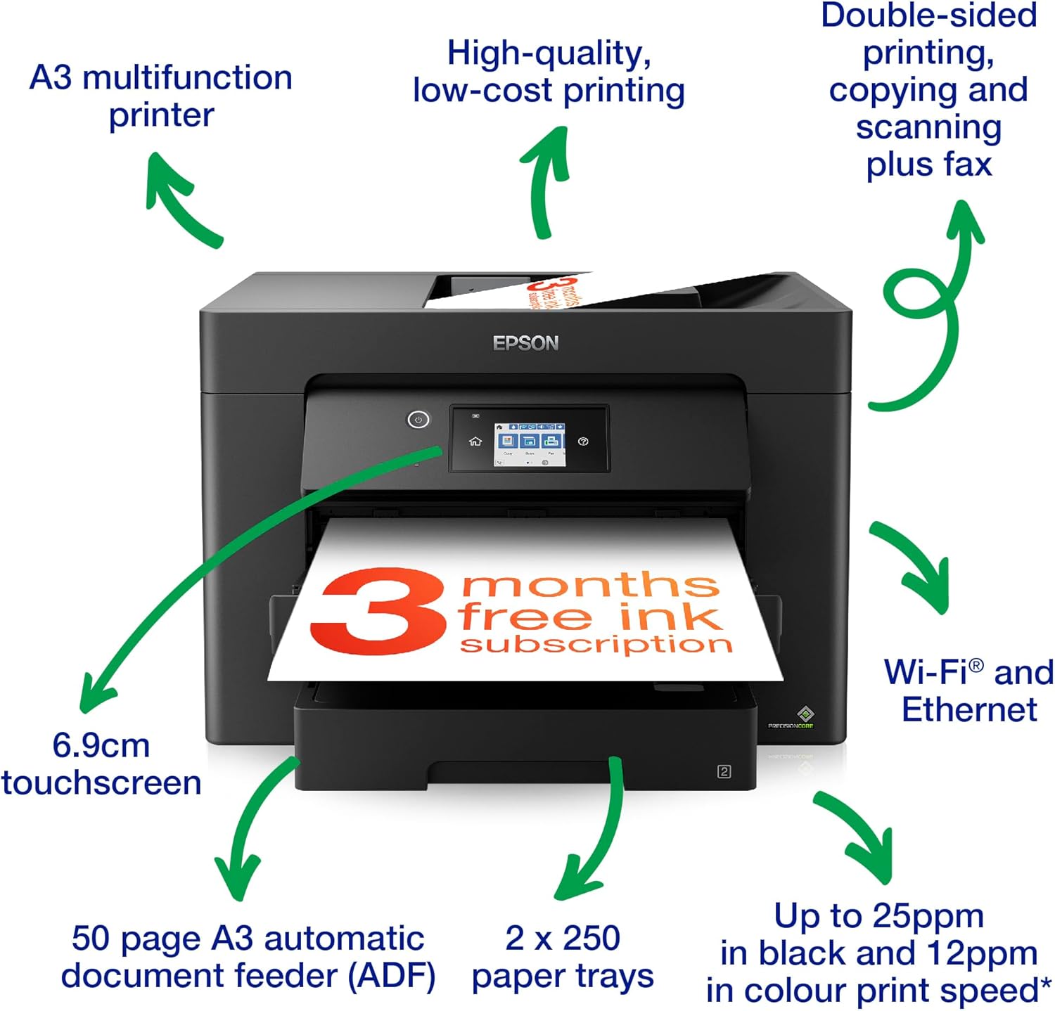 Thumbnail 1 de Epson WorkForce WF-7830 All-in-One: A3 colour printer with scan, copy, fax and strong wireless features