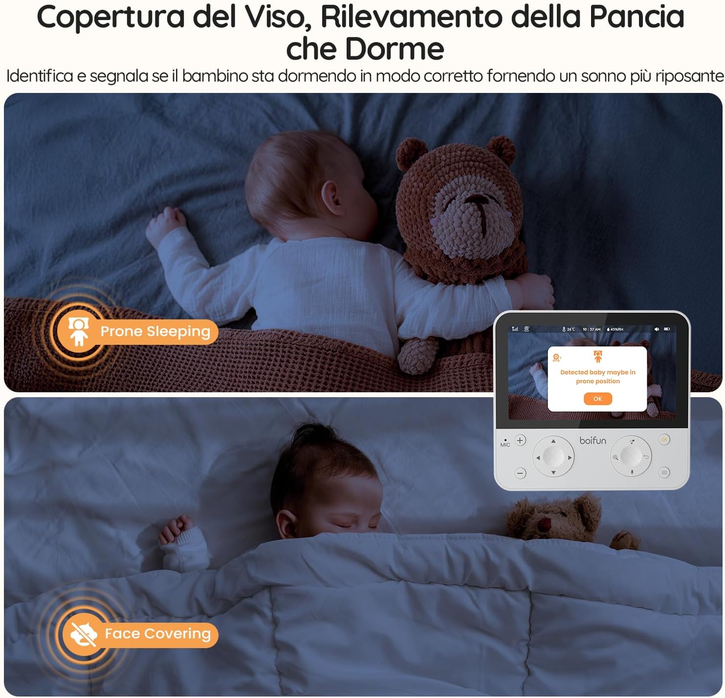 Thumbnail 2 de Boifun Baby Monitor 5.5”: video 4MP, zoom 4X, controllo remoto e AI per la sicurezza del bambino
