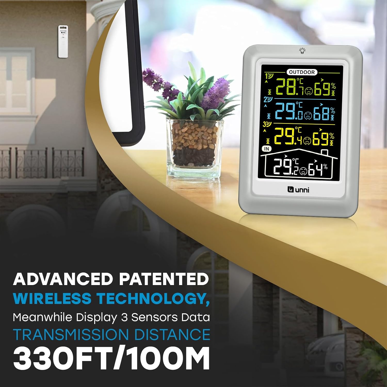 Detalle de Indoor Outdoor Thermometer 100m Wireless