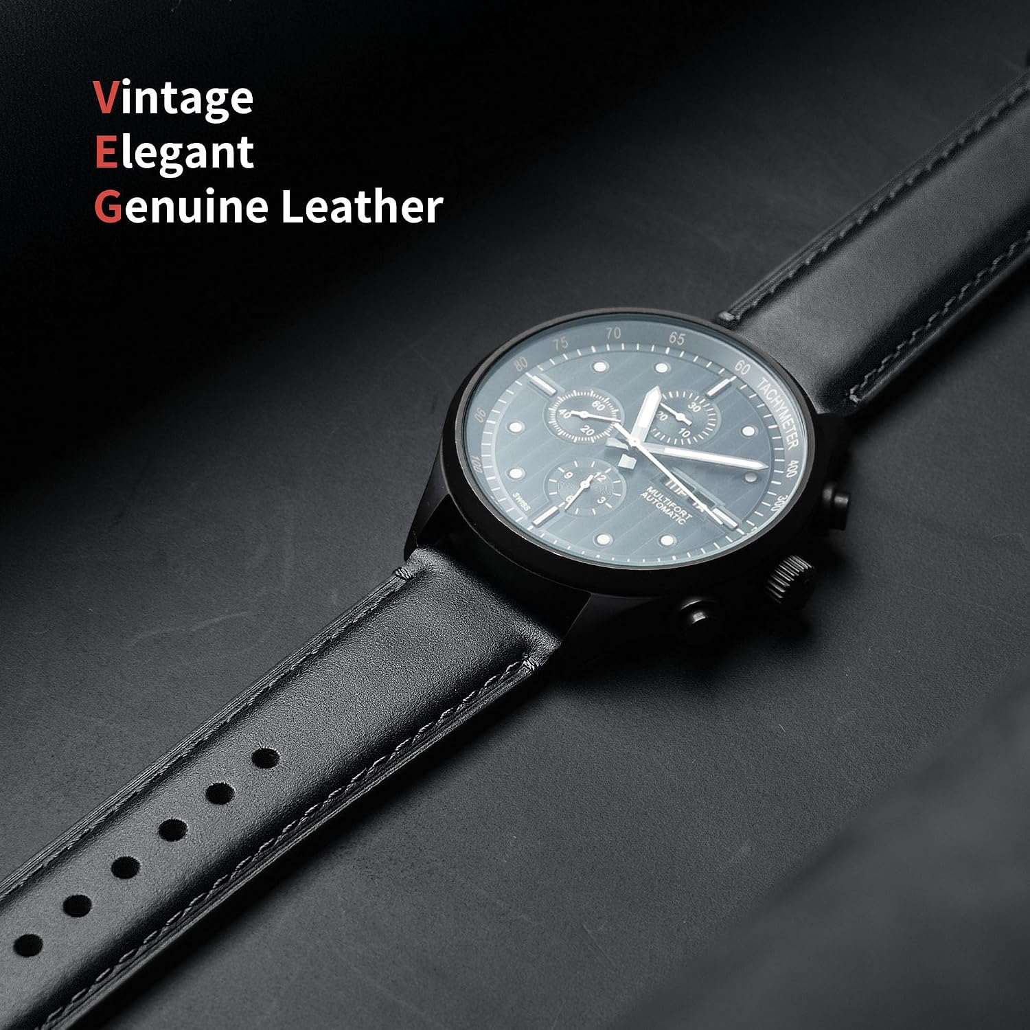 Detalle de Fullmosa Cinturino in Pelle per Orologi 20mm (22/20/24/19/18mm disponibili) - Cinturini universali