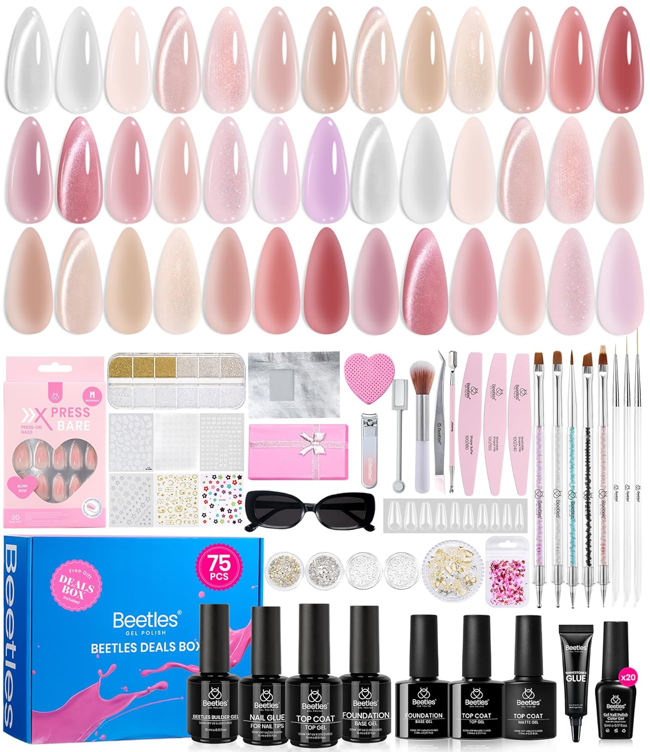Detalle de Beetles Jelly Gel Nail Polish Set 75 PCS
