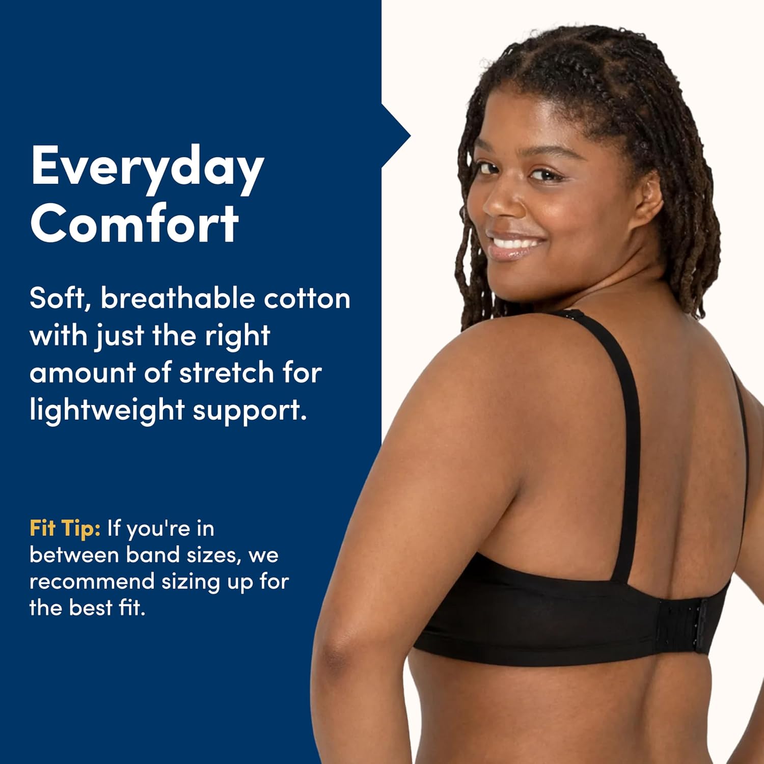 Detalle de Fruit of the Loom Women's Smooth Cotton T-Shirt Bra - Ultra-Soft, Flexible, and Invisible Under Tees