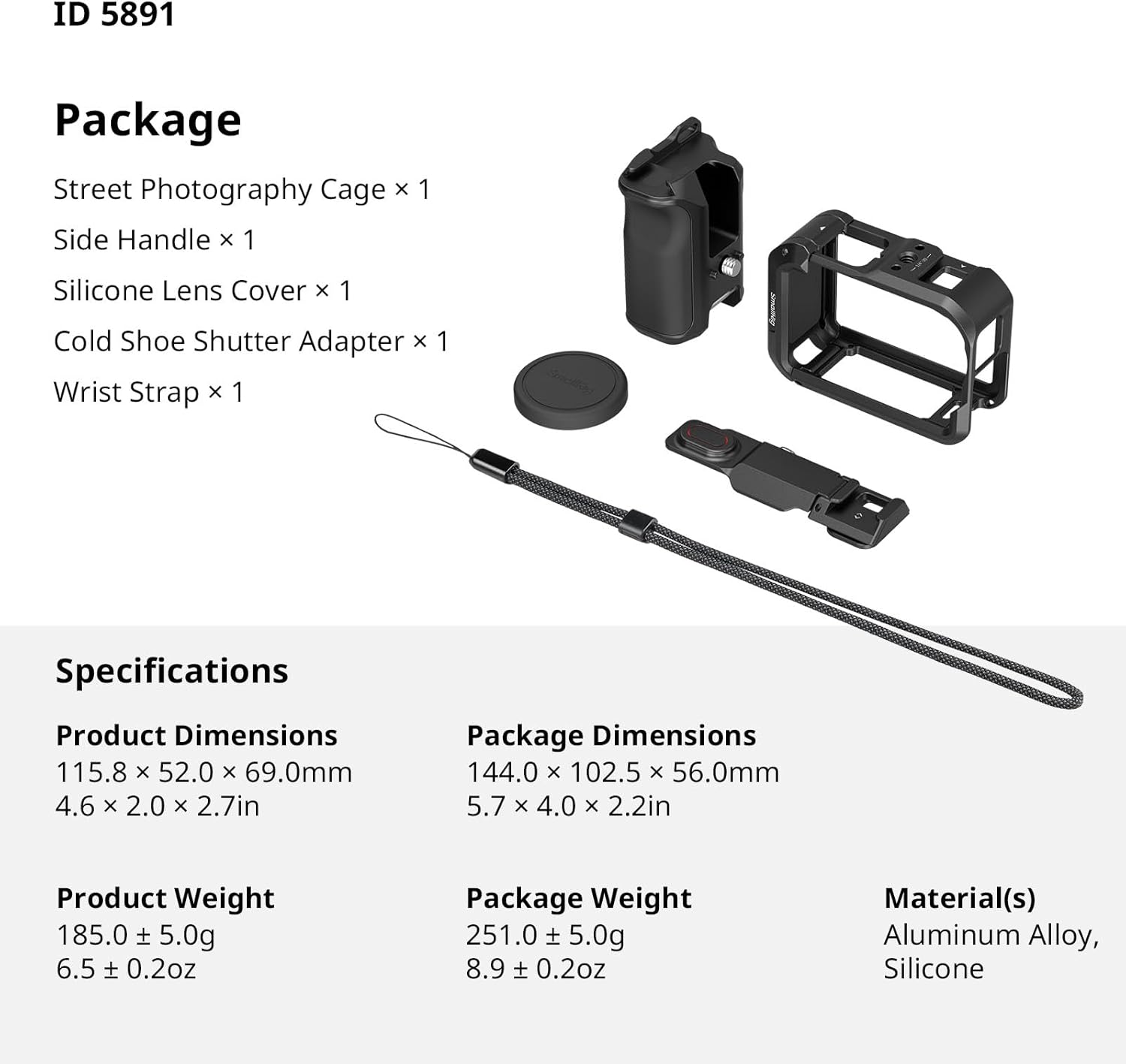 Thumbnail 6 de SmallRig Kit Impugnatura per DJI Osmo Action 6 con Gabbia in Metallo (6037): stabilità e versatilità per fotografia di strada