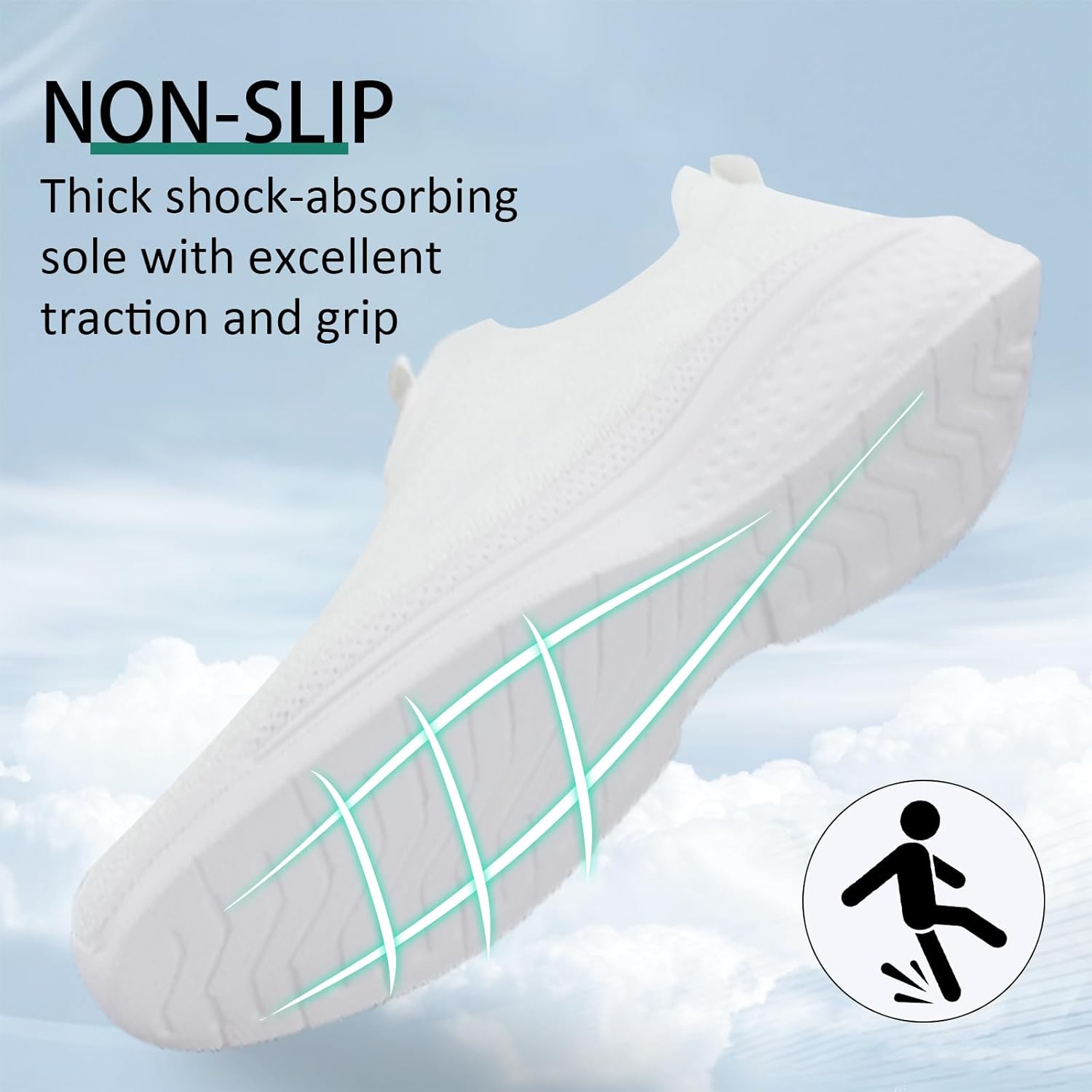 Thumbnail 4 de Giniros Mens Slip On Trainers: Lightweight, Breathable and Easy-On for Everyday Walks and Workouts