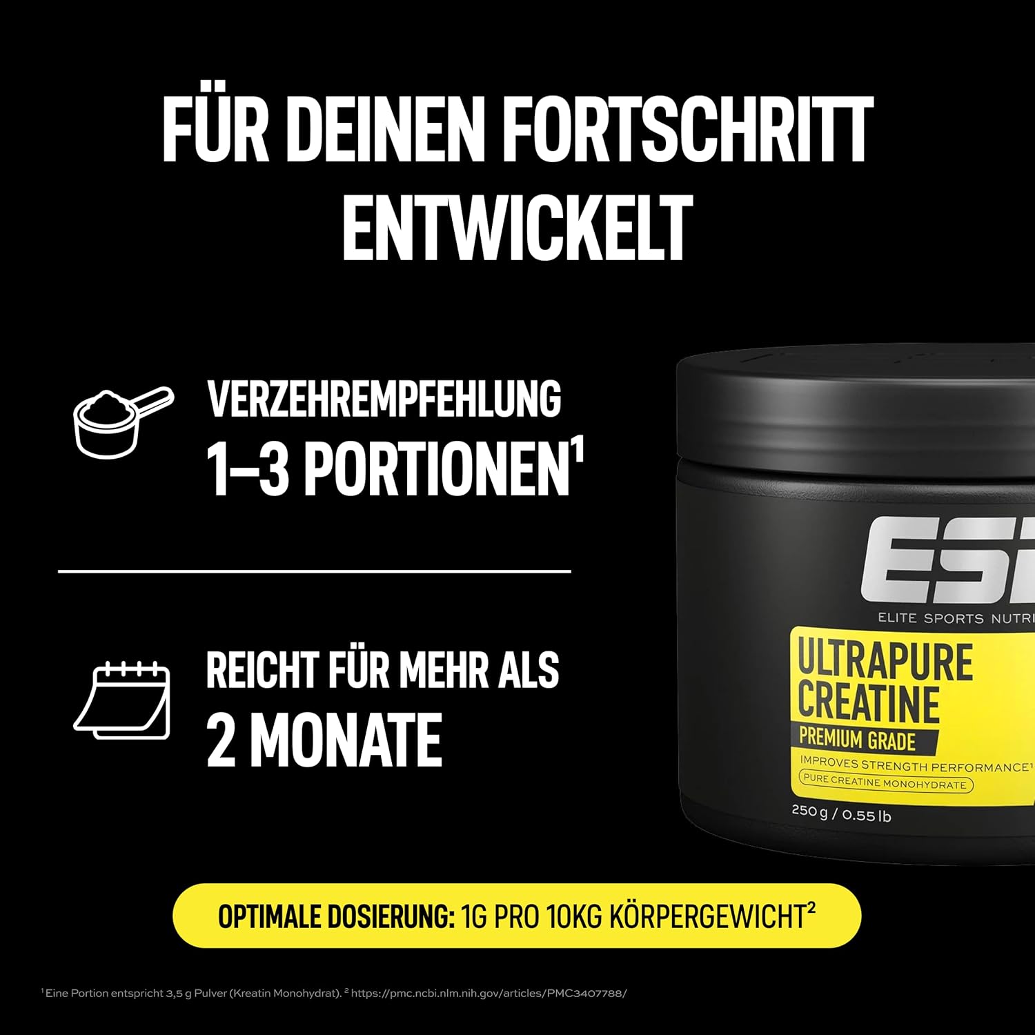 Detalle 2 de ESN Ultrapure Creatine Monohydrate – mikrofeines Monohydrat, 250 g
