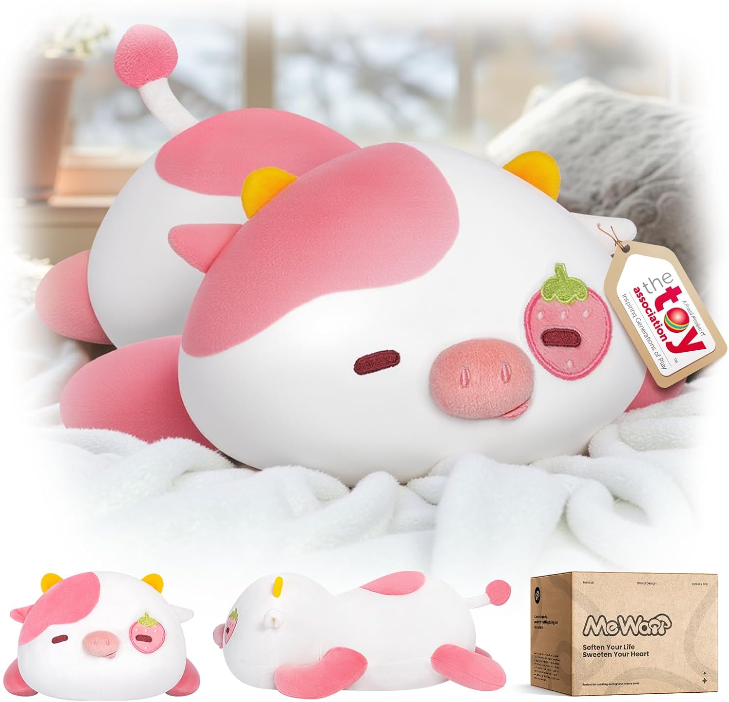 Detalle de Mewaii Peluche Mucca Fragola 33 cm