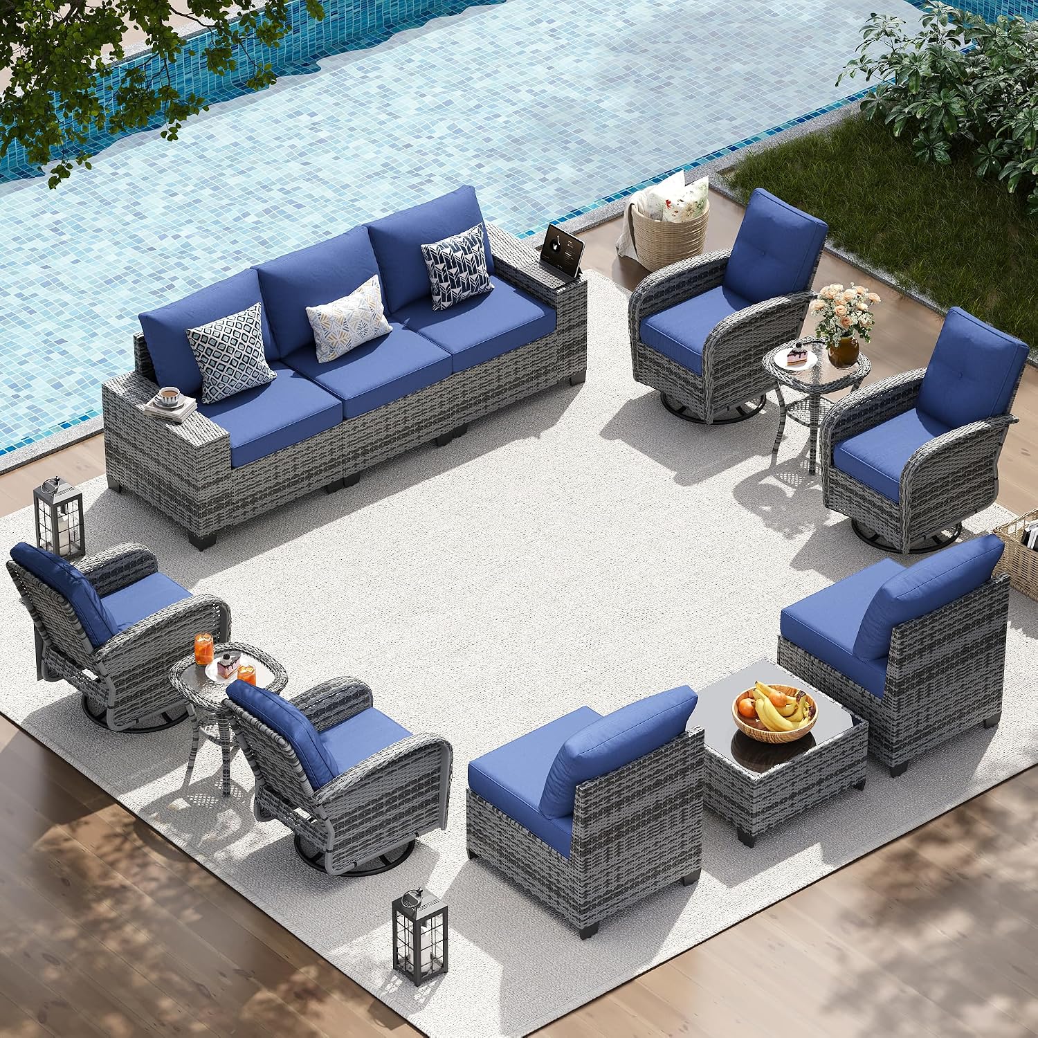 Detalle de LazySunsets Patio Furniture Set 12-Piece