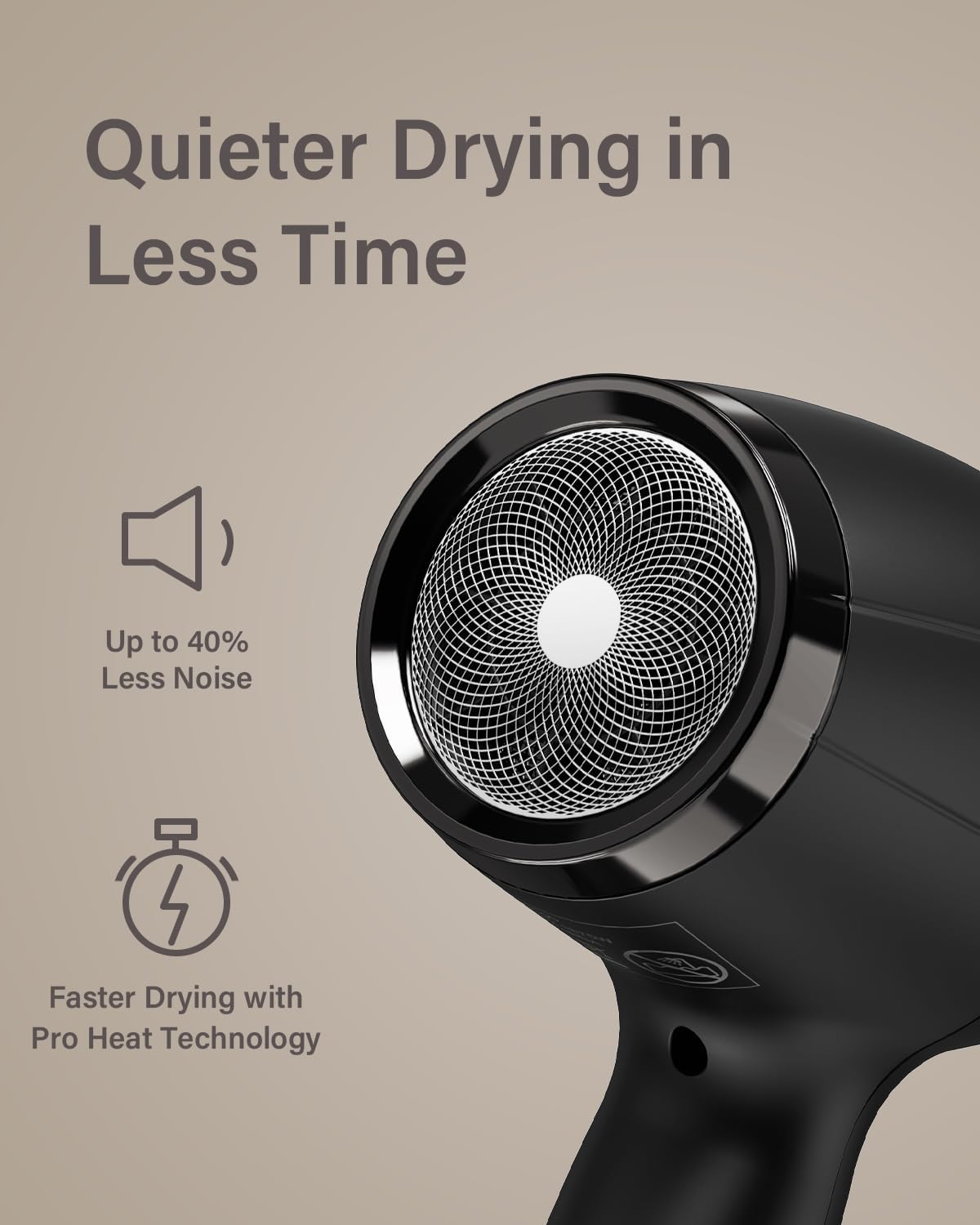 Detalle de ANNLARY Ionic Hair Dryer with Diffuser – 1875W for fast, healthy styling