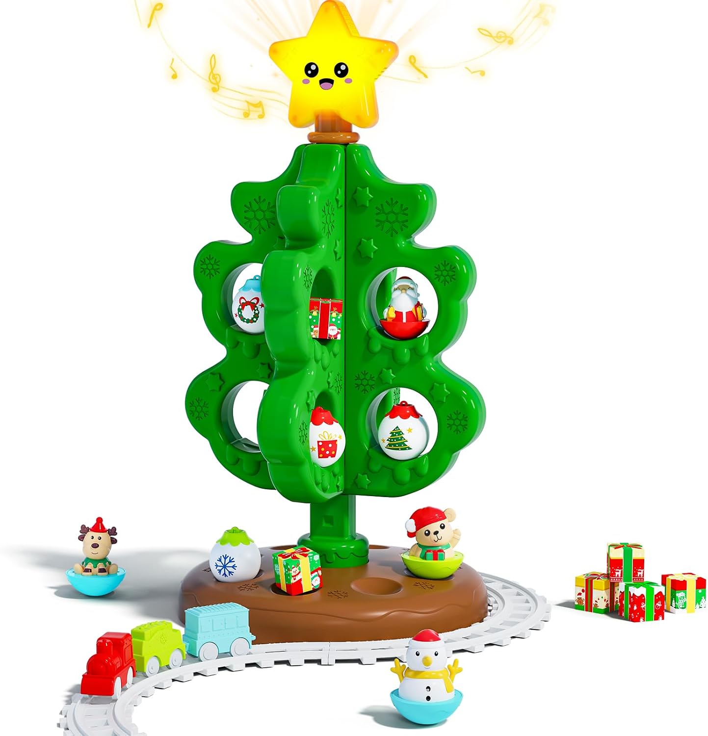 Detalle de Surelect 988-838A1 Christmas Tree Toy with Musical Light-Up Star and Train