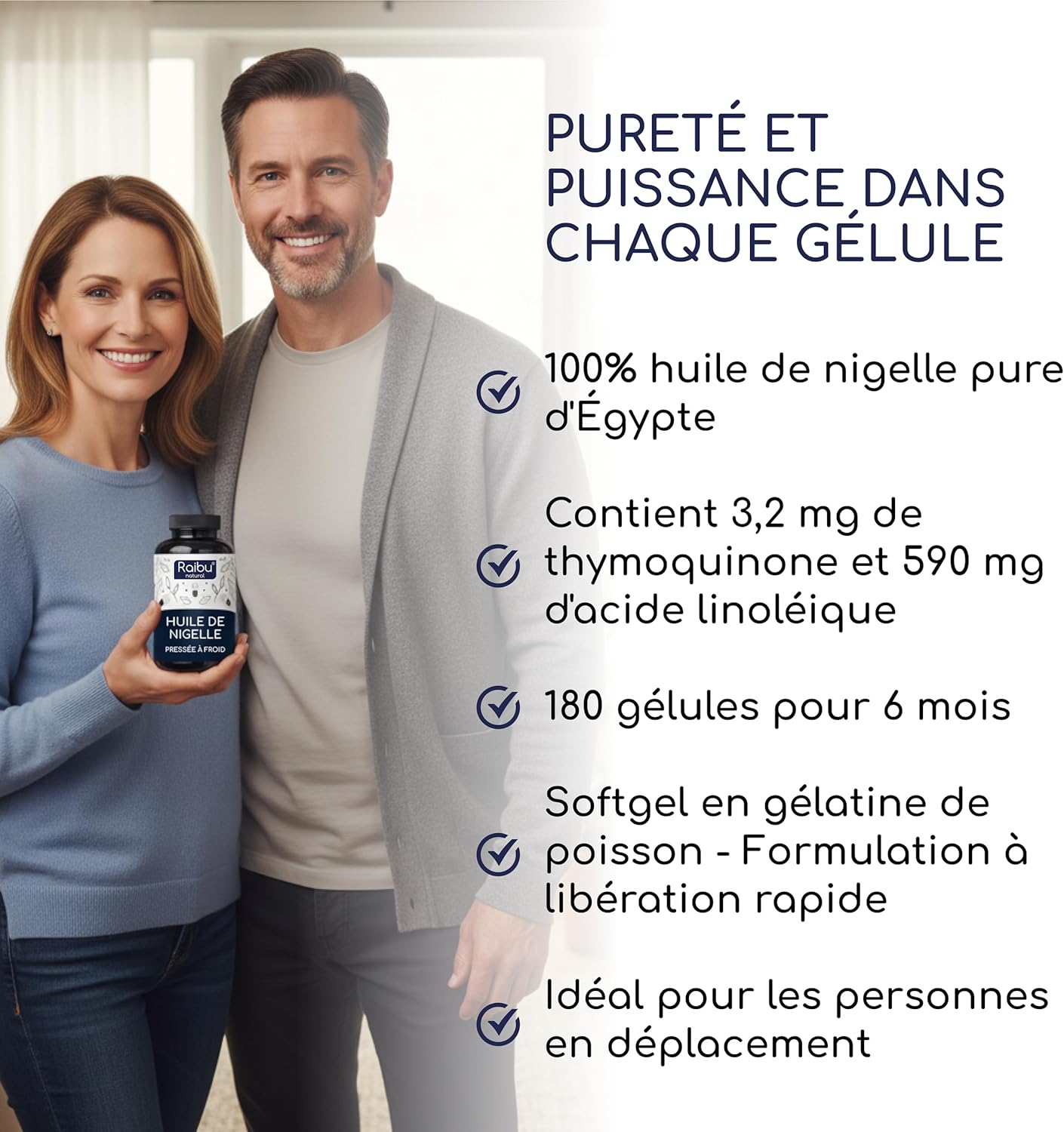 Thumbnail 2 de Huile de nigelle pure - 1000 mg par gélule, 180 gélules pour 6 mois
