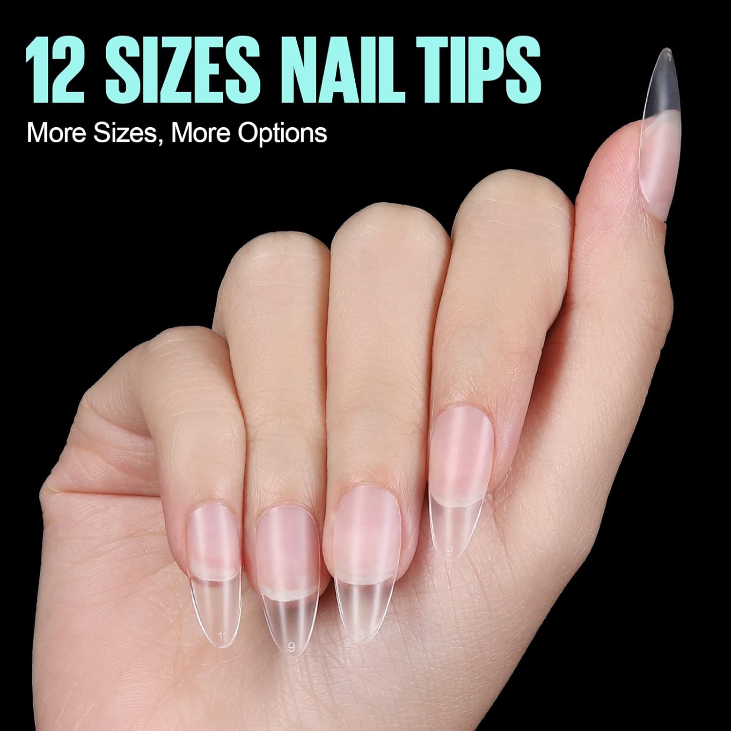 Thumbnail 6 de TOMICCA Capsules d’ongles gel souple Amande Court (12 tailles, 240 pièces) pour pose américaine