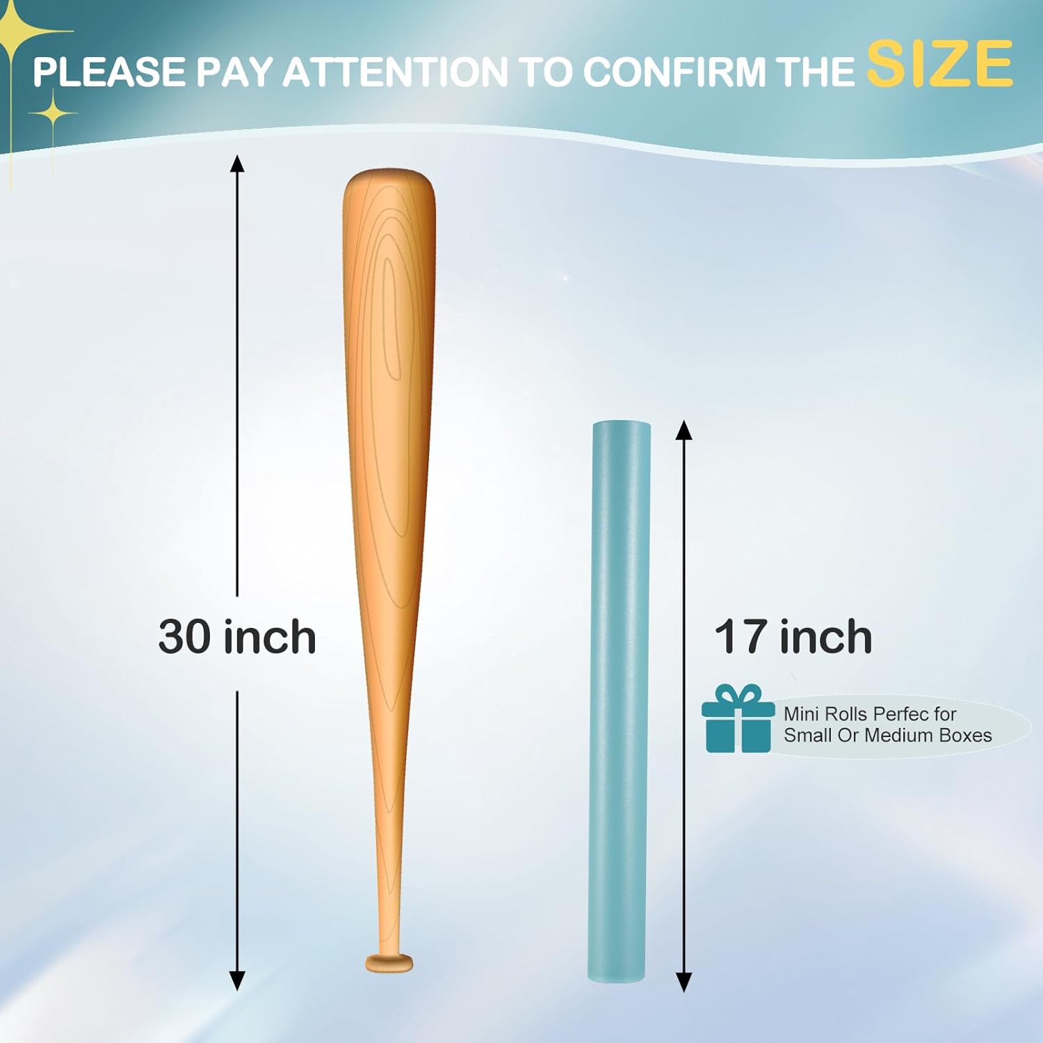 Thumbnail 2 de Blue Wrapping Paper Roll, Reversible Pearly-Lustre Gift Wrap Paper (43cm x 10m)