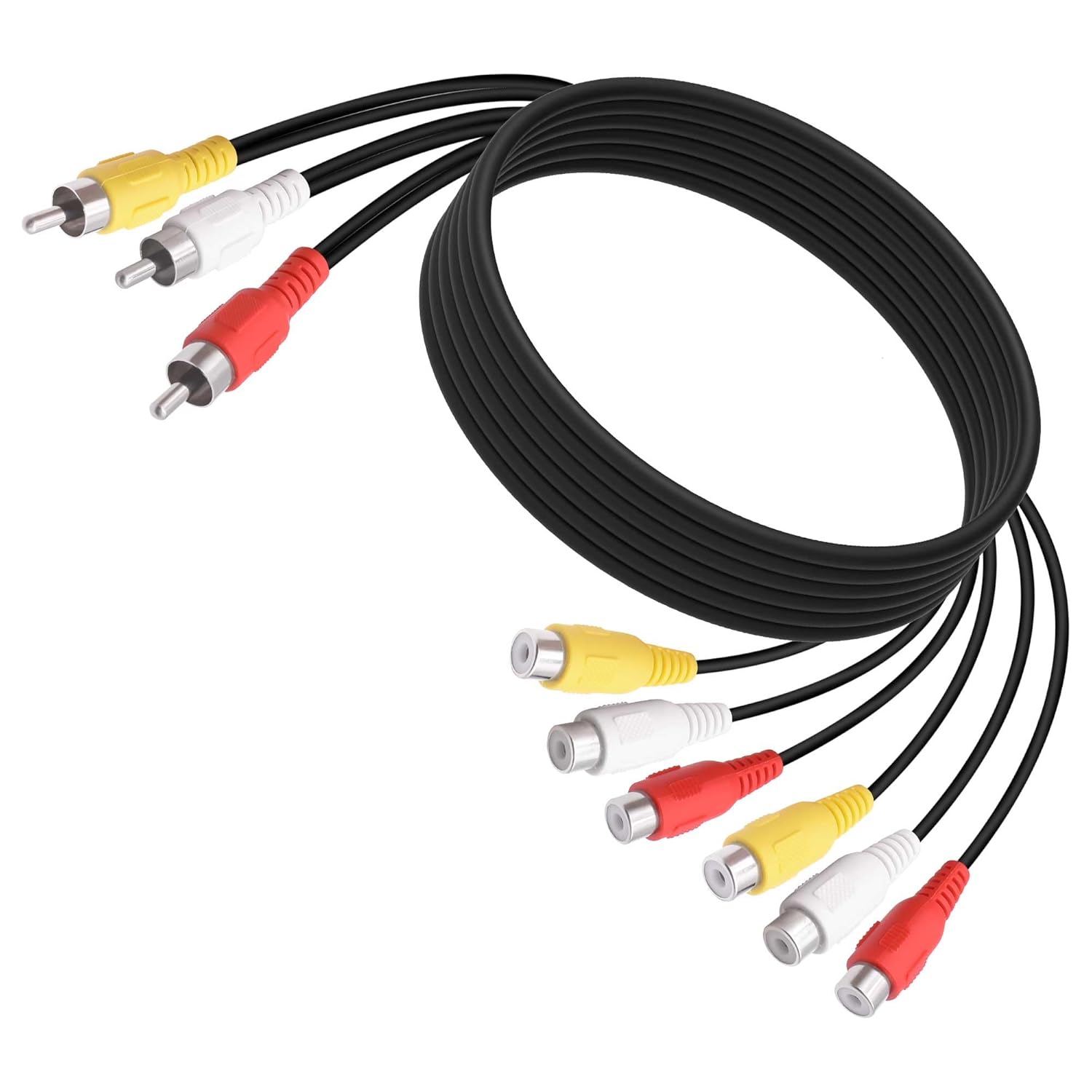 YARCHONN AV Splitter Cable: 3 RCA Male to 6 RCA Female (1.5m) for TV, DVD, DVD, Set-top Box
