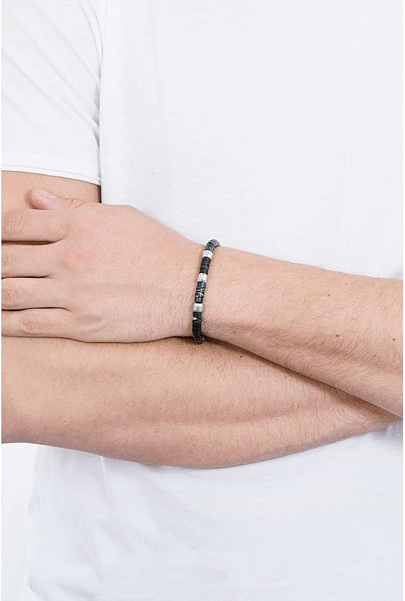 Thumbnail 3 de Diesel Pulsera hombre cuentas semipreciosas Negro pitch 🧿