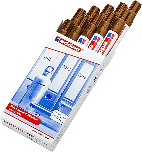 Detalle de edding 3000 Permanentmarker – ocker, 10 Stifte, Rund-Spitze 1,5–3 mm