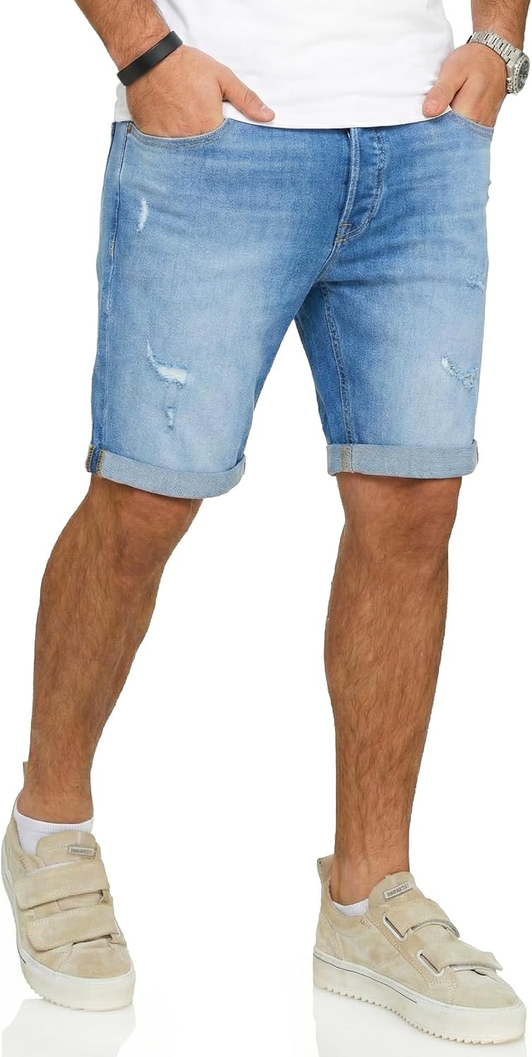 Detalle de JACK & JONES Infinity Herren Jeans Shorts Rick Bermuda – Used Look
