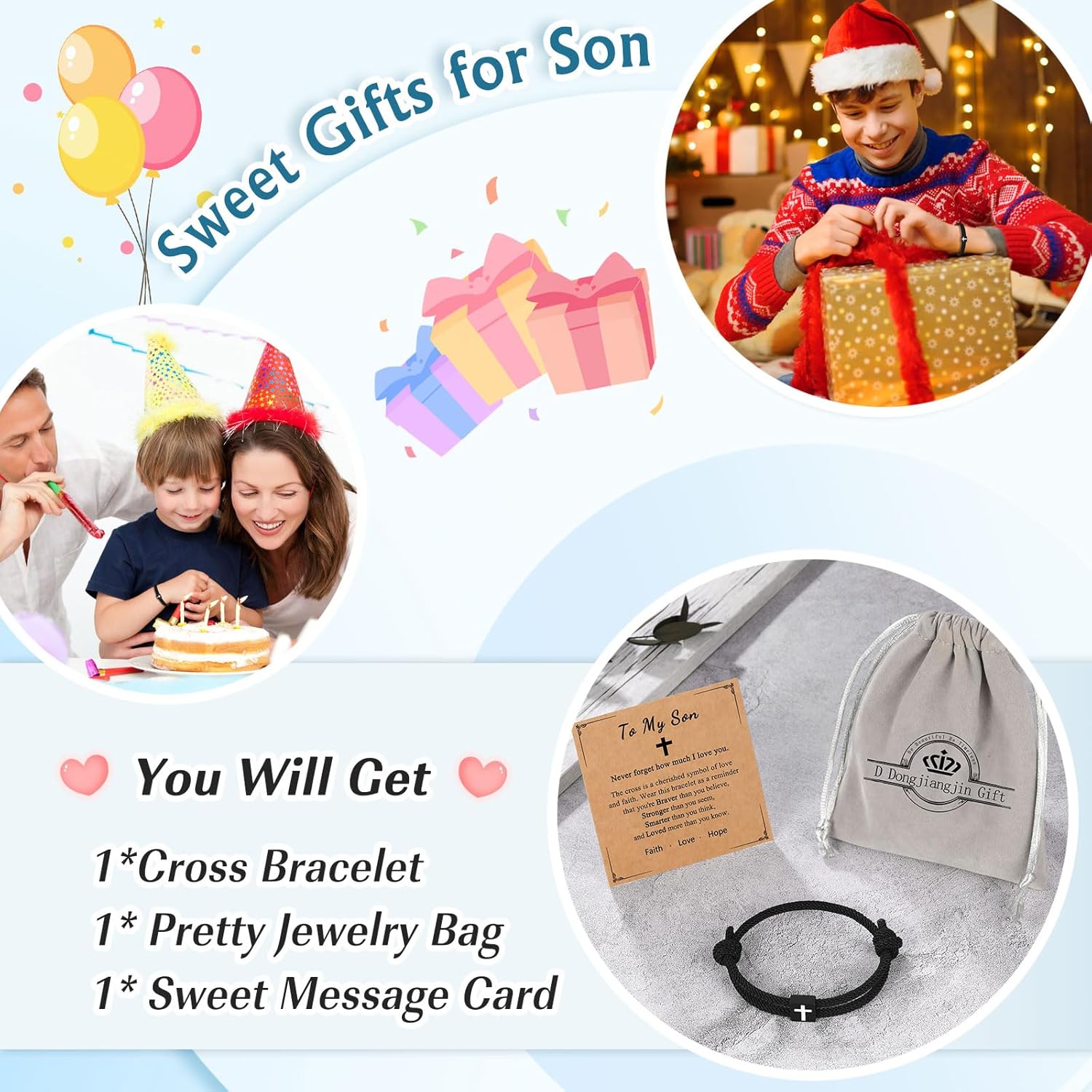 Thumbnail 5 de D Dongjiangjin Cross Bracelet for Teen Boys