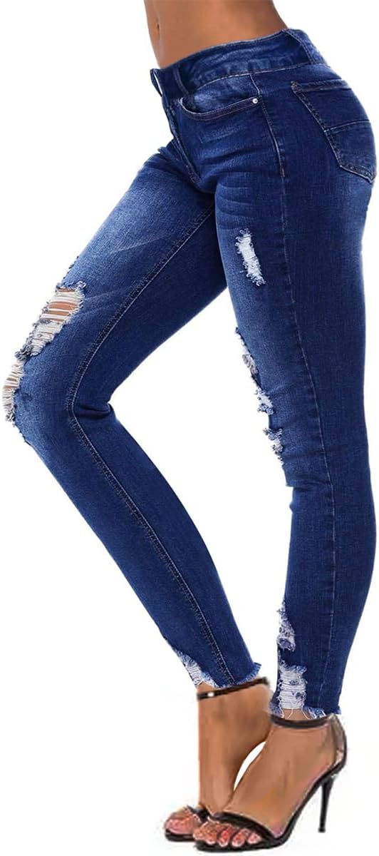 Detalle 2 de KUNMI Women's Ripped Skinny Jeans