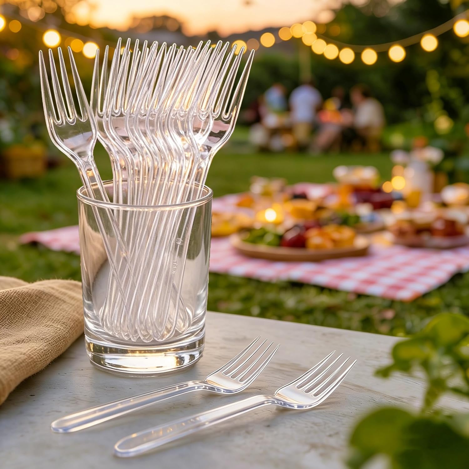 Thumbnail 5 de BYSNOW 360 Count Clear Disposable Plastic Forks – Extra Heavy Duty, BPA-Free, Heat & Break Resistant