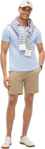 Detalle de Tommy Hilfiger Uomo Maglietta Polo Maniche Corte Slim Fit 1985 in Breezy Blue, M