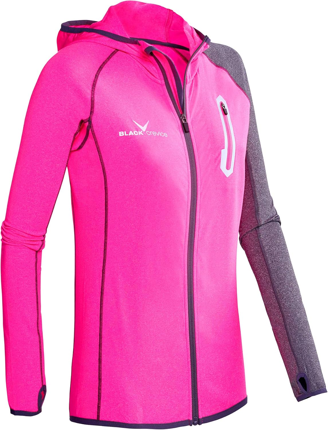 Detalle de Veste polaire à capuche pour femme Black Crevice BCR297980