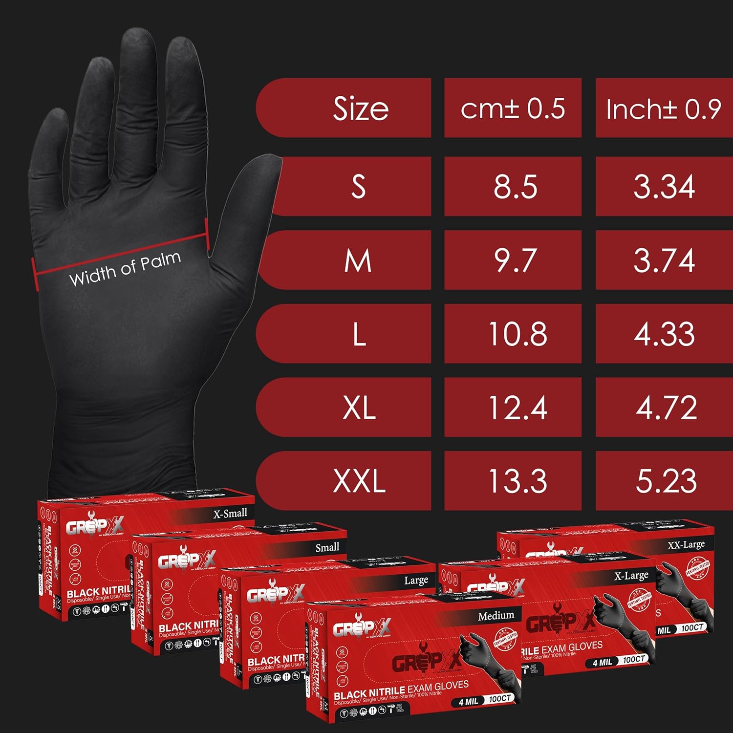 Thumbnail 1 de London Labs Black Nitrile Gloves 4 Mil 🧤