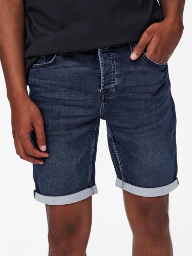 Detalle de Only & Sons Onsply Reg D Blue Jog PK 8582 Dnm Noos: Pantalones cortos hombre denim, Slim Fit