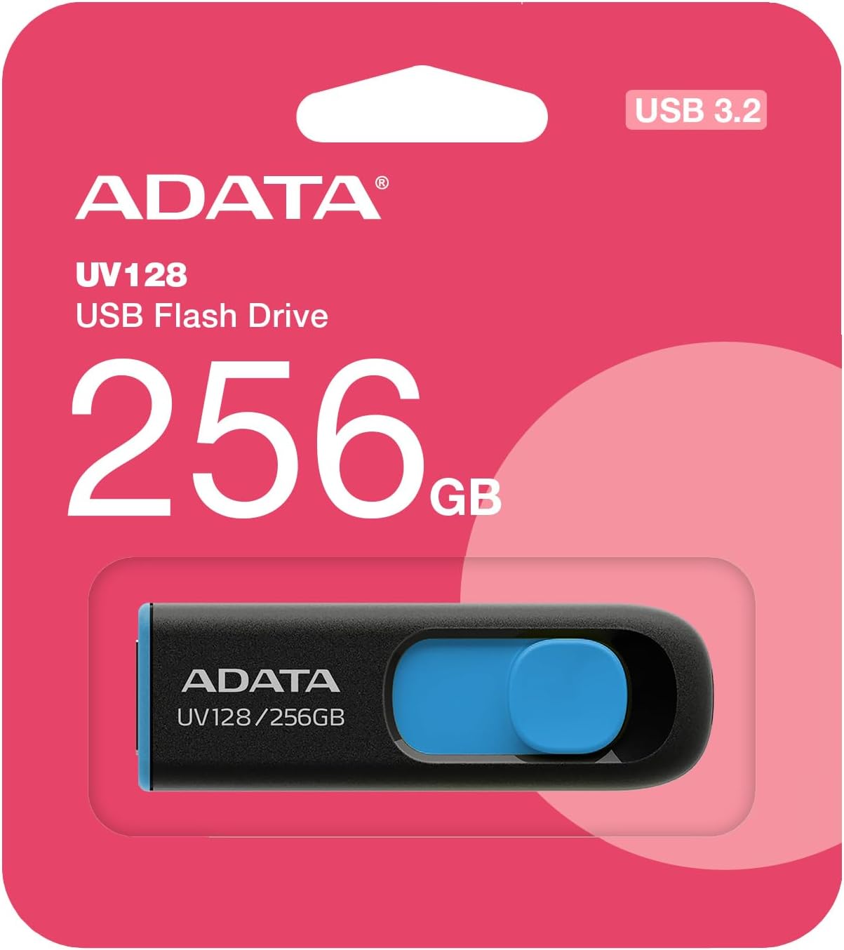 Detalle de エイデータ UV128(AUV128-256G-RBE)USBメモリ 256GB、USB 3.2 Gen 1・最大読込速度100MB/s