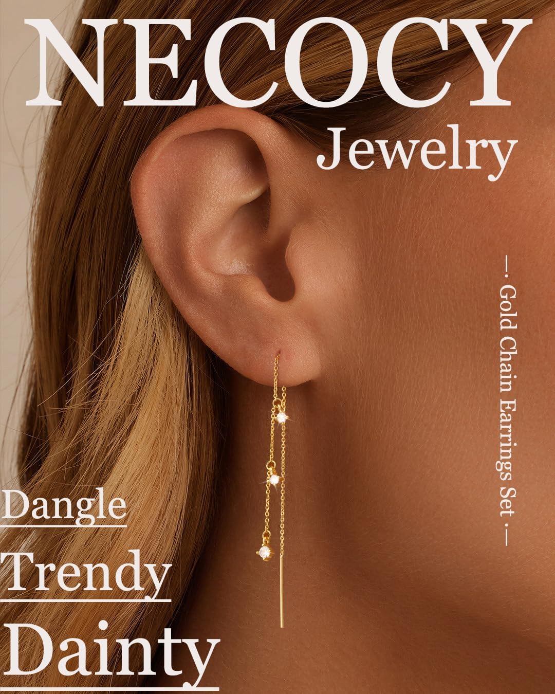 Detalle 2 de NECOCY Gold-Plated Dangle Earrings