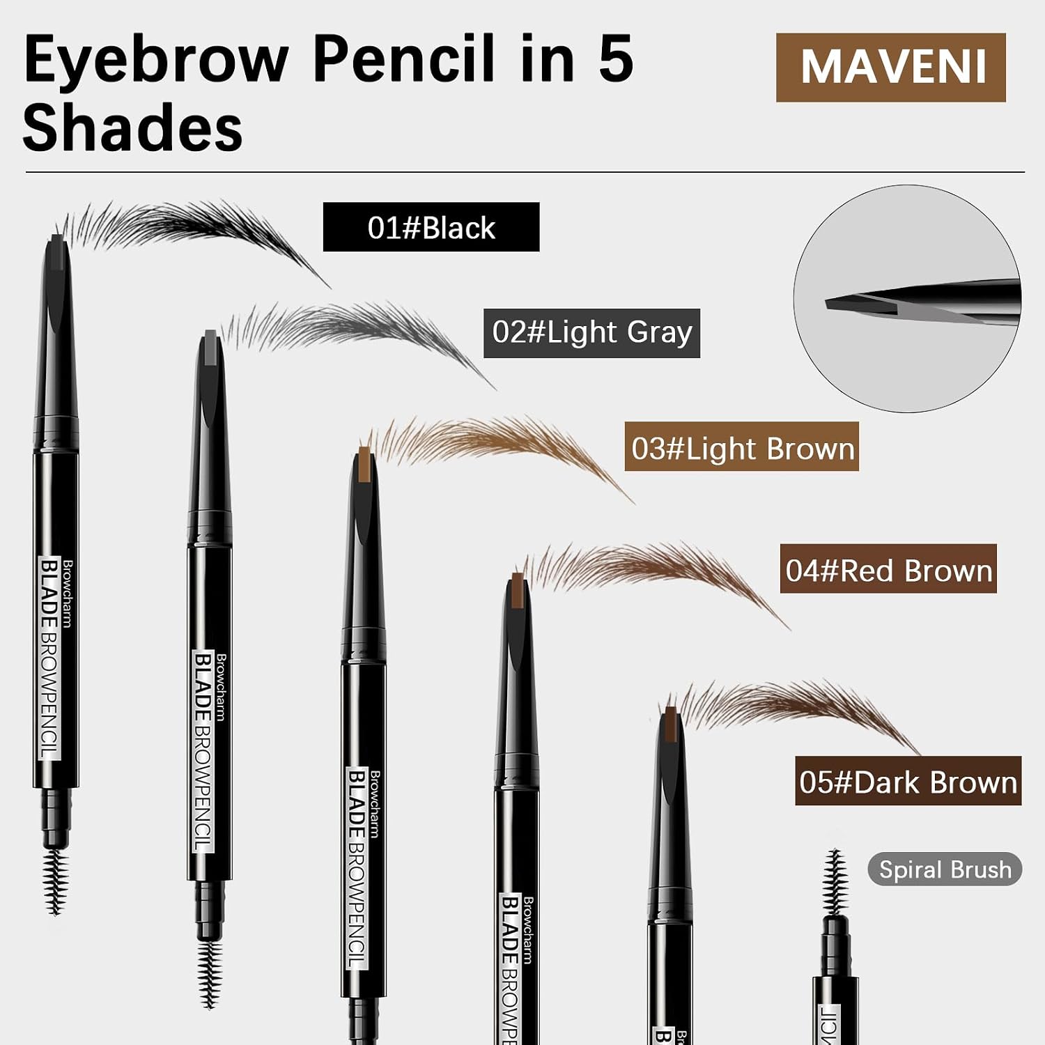 Detalle 2 de MAVENI 02 Light Grey Microblading Eyebrow Pencil with 0.1 mm Tip