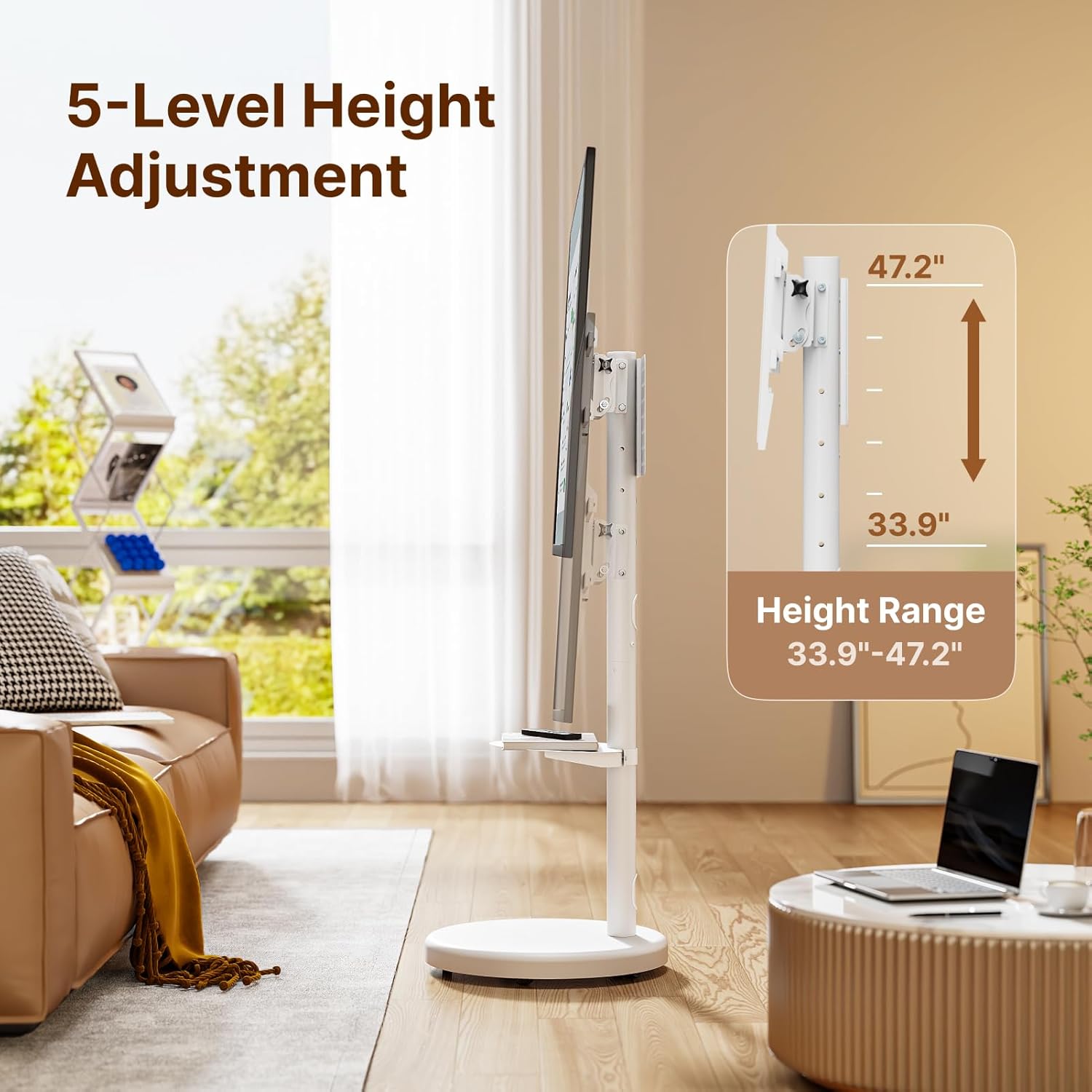 Thumbnail 1 de ECOTINY Height Adjustable TV Stand 86"