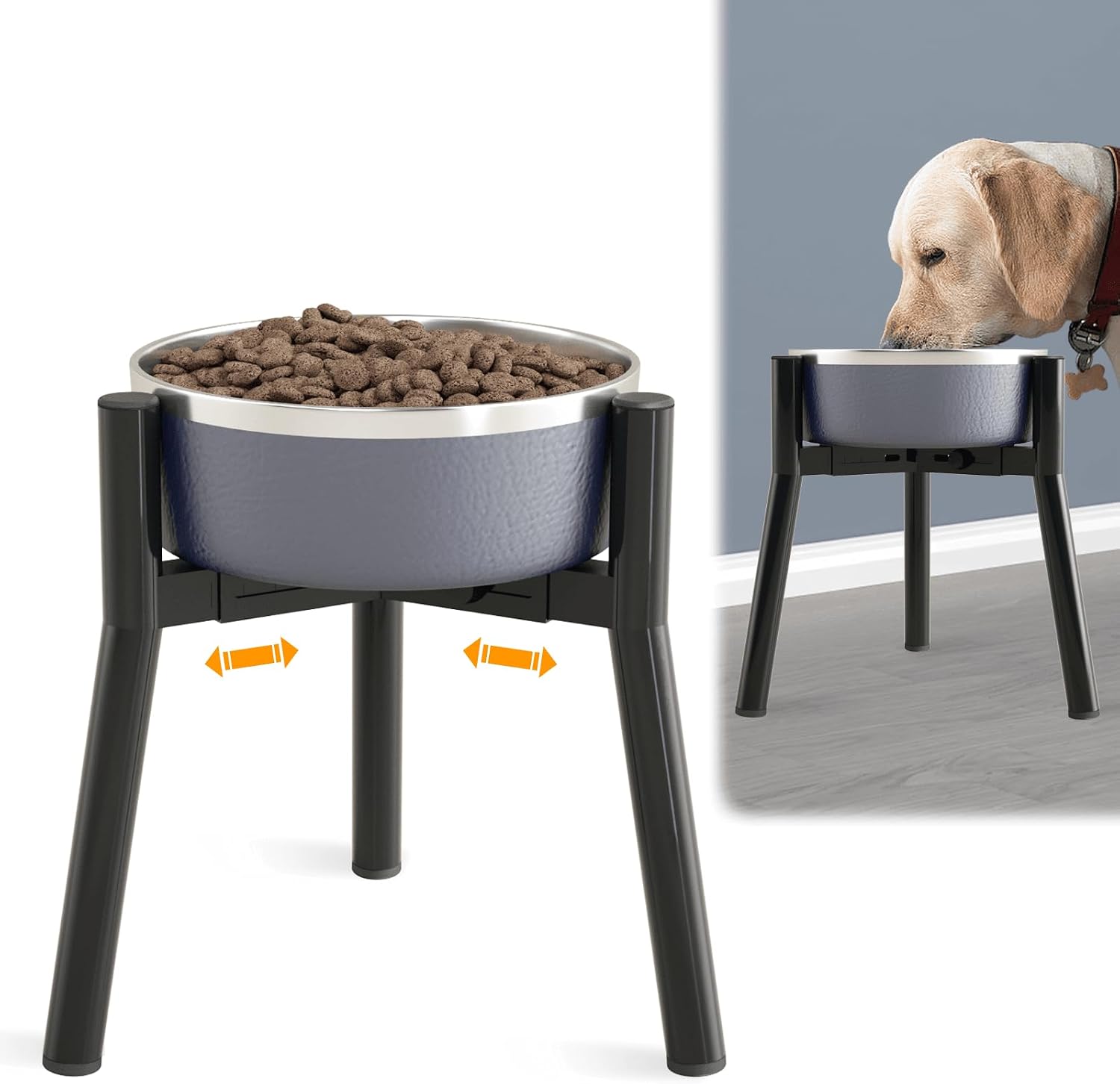 Thumbnail 6 de ADENGL Hundenapfständer 2-in-1 für mittlere & große Hunde, höhenverstellbar mit 18–27 cm Breite