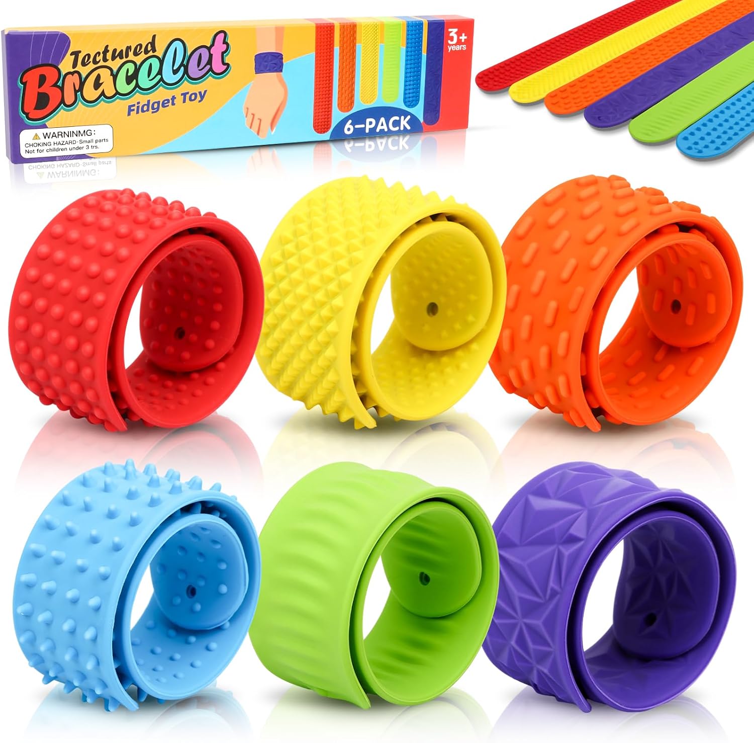 Thumbnail 6 de 6 Pack Fidget Toys Textured Stretchy Sensory Stick
