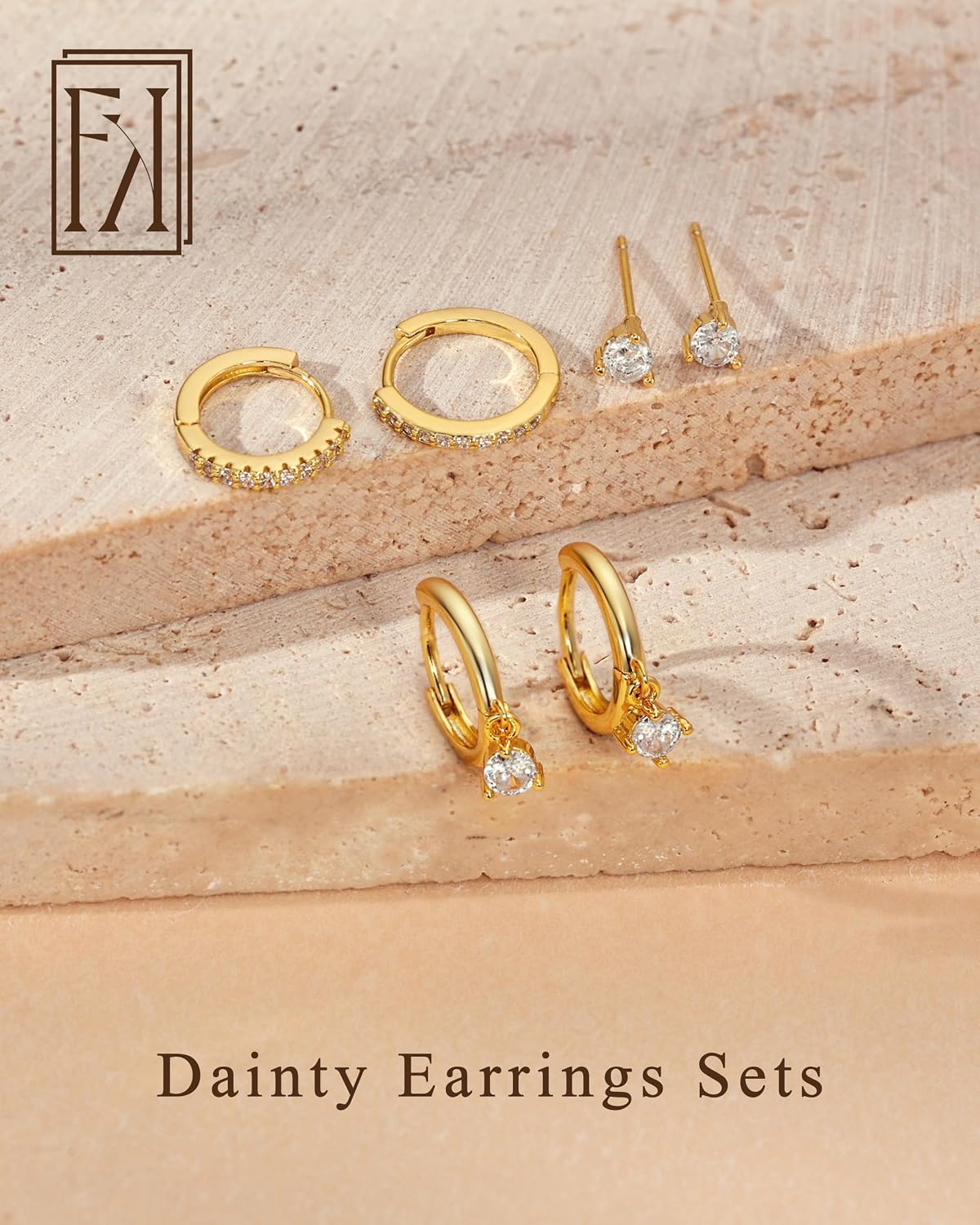 Thumbnail 6 de Freekiss Hoop Earrings, 14K Gold-Plated Brass