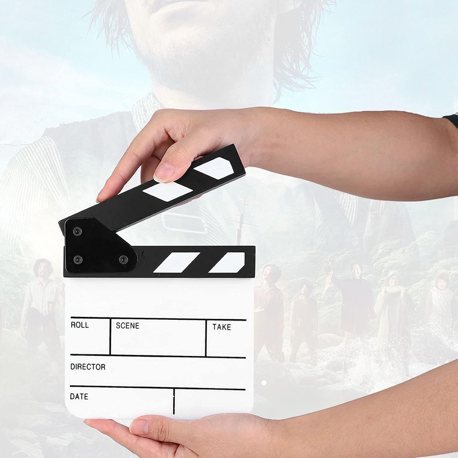 Thumbnail 1 de Tiiyee Acrylic Movie Film Clapper Board – Mini Acrylic Director’s Board with Magnetic Clapper, Black/White