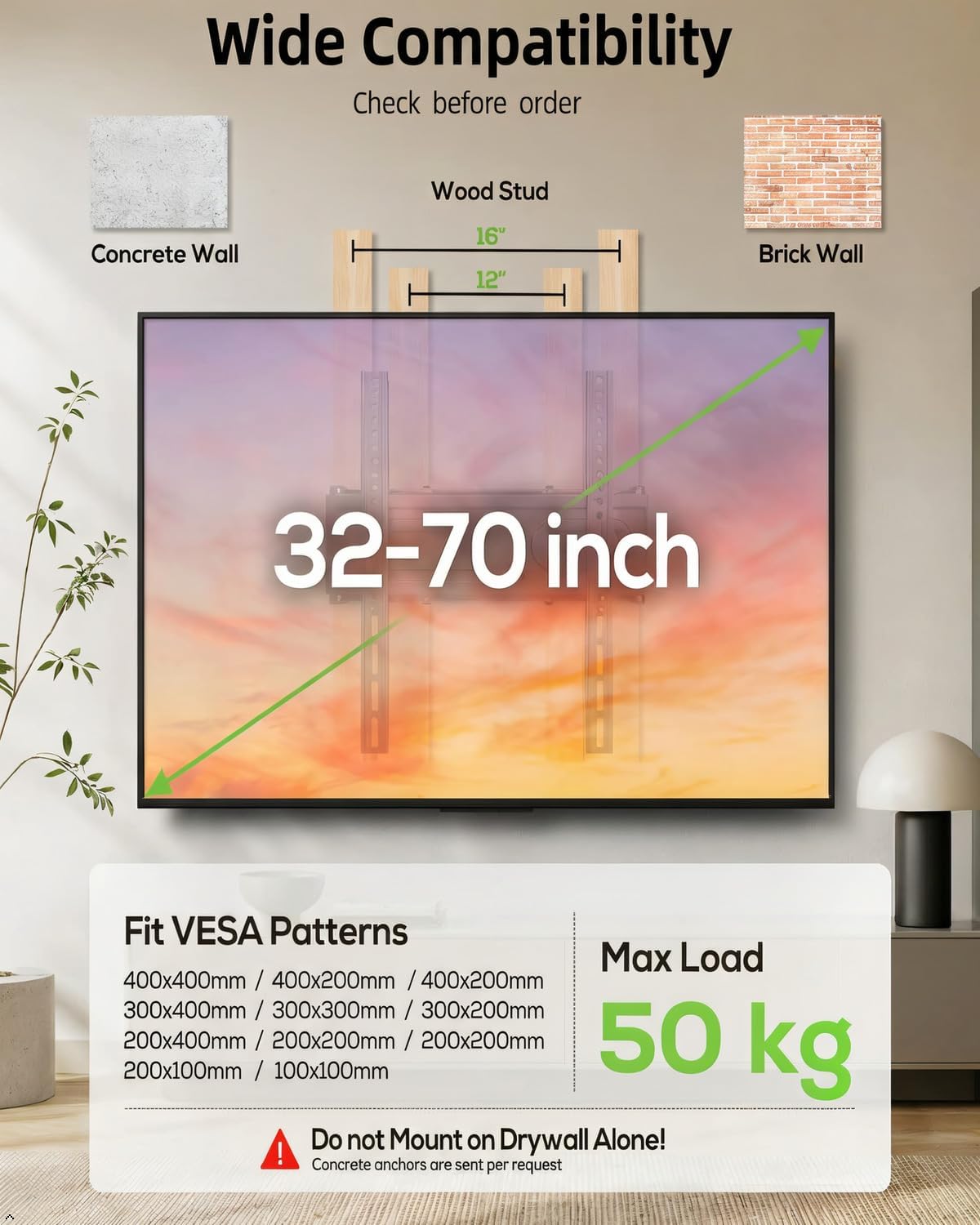 Thumbnail 1 de USX MOUNT TV Wall Bracket XMM907 for 32–70 Inch TVs (up to 50kg) with Full Motion