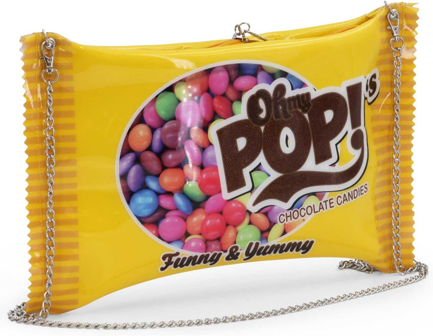 Detalle de Oh My Pop! Chococandy - Sac à Bandoulière Chaîne, Jaune