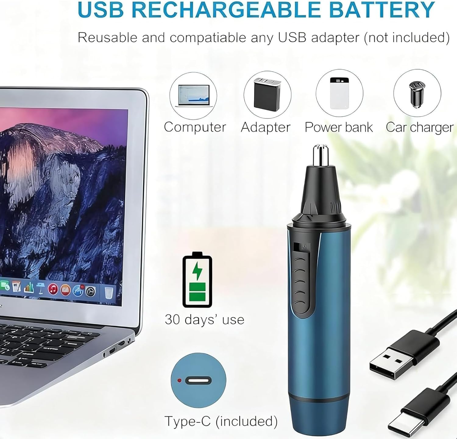 Detalle 2 de AREYZIN Nose Hair Trimmer 3-in-1