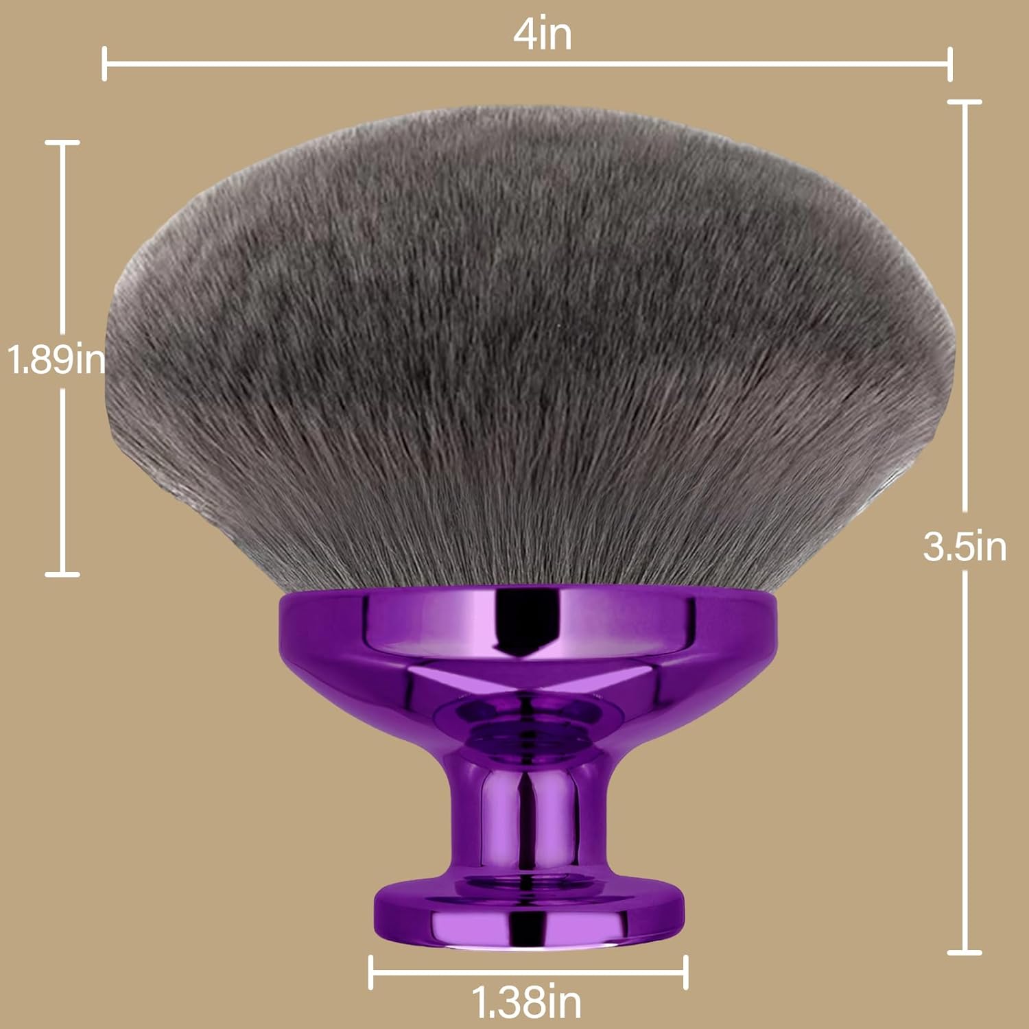 Thumbnail 5 de Extra Large Body Makeup Brush (4-inch Wide-Head Kabuki) for Self Tanner, Bronzer & Sunscreen, Purple