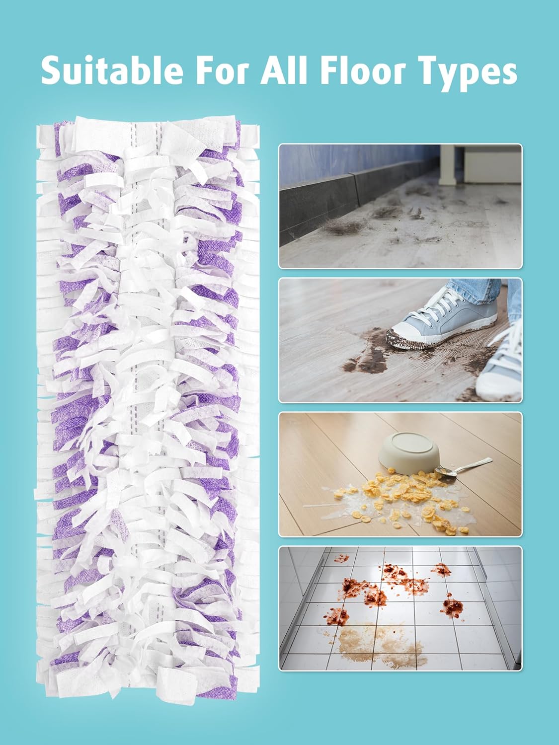 Thumbnail 6 de AIR U+ 24 Pack Disposable Power Mop Pads Refills for Swiffer Power Mop (Unscented, 14-Layer Thickened)