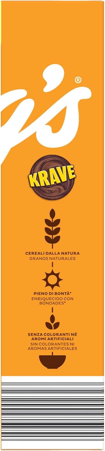 Detalle de Kellogg’s Krave Choco Nut 410 g: cereali croccanti con ripieno cioccolato e nocciola