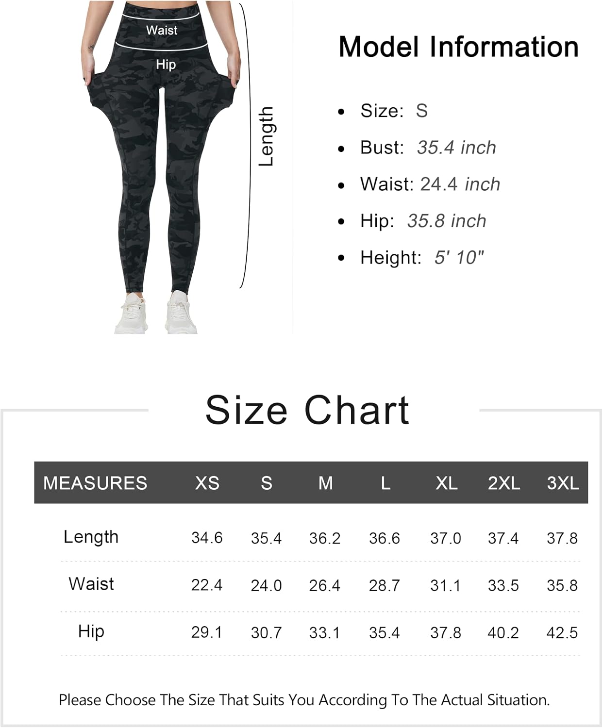 Thumbnail 6 de THE GYM PEOPLE Pantalon de yoga taille haute femme à poches profondes – legging d’entraînement extensible